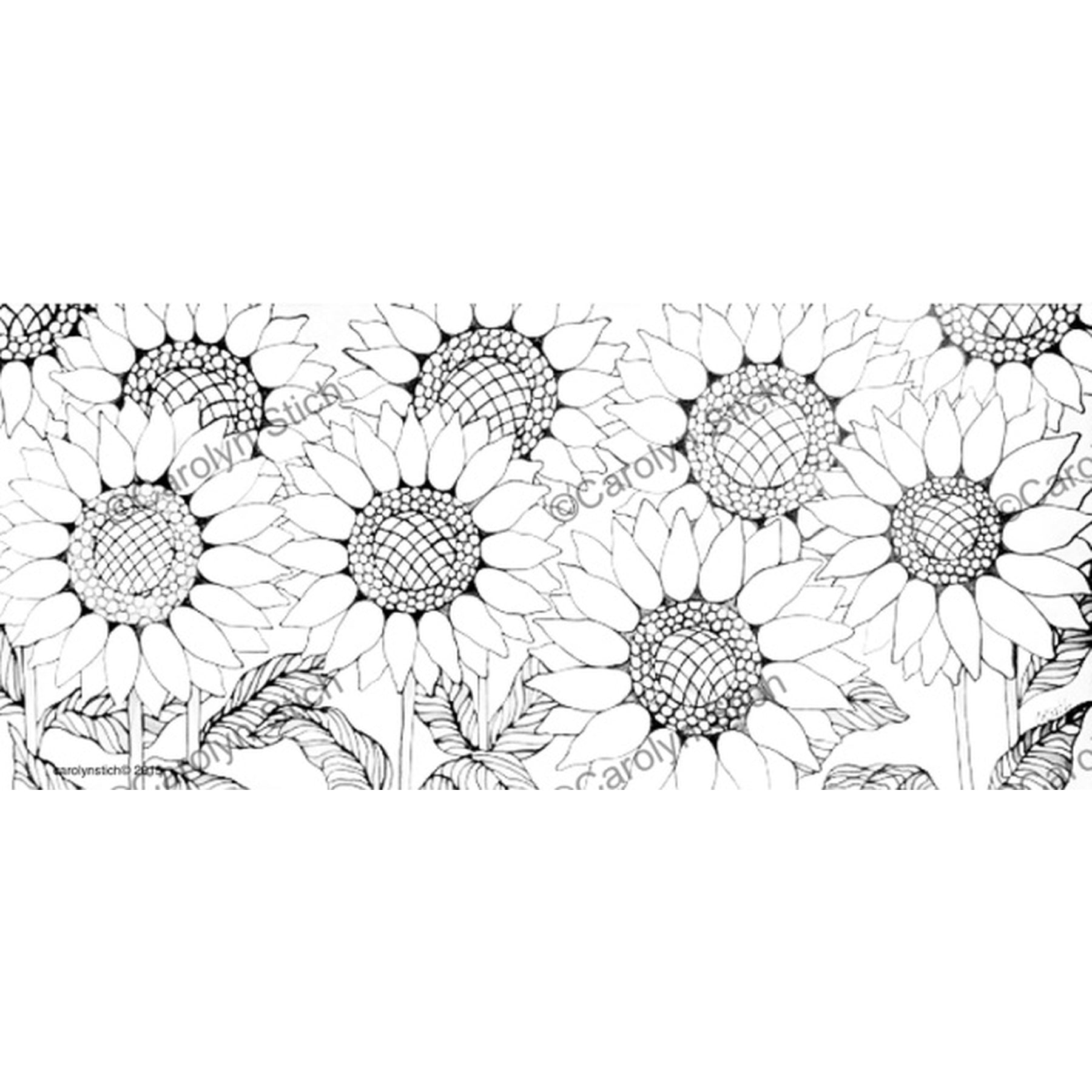 Sunflowers, rug hooking pattern