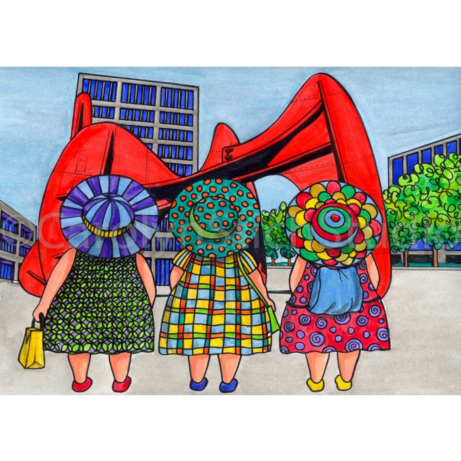 The Girls at Grand Rapids, rug hooking pattern
