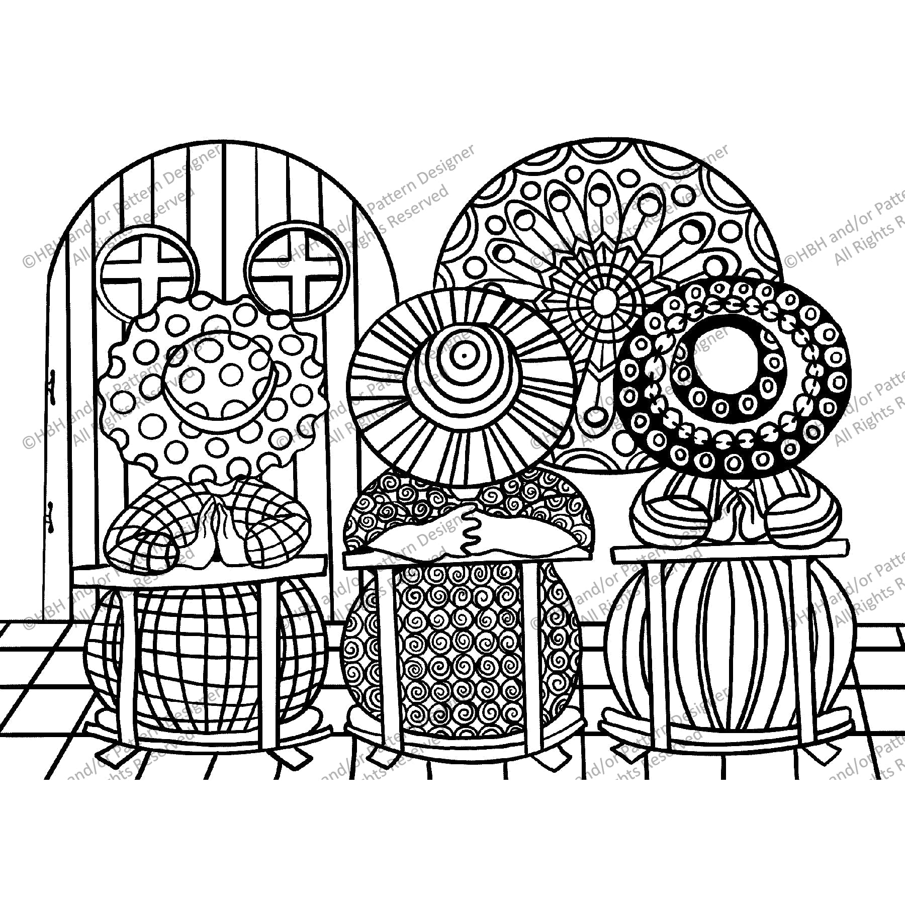 The Girls Praying for you, rug hooking pattern