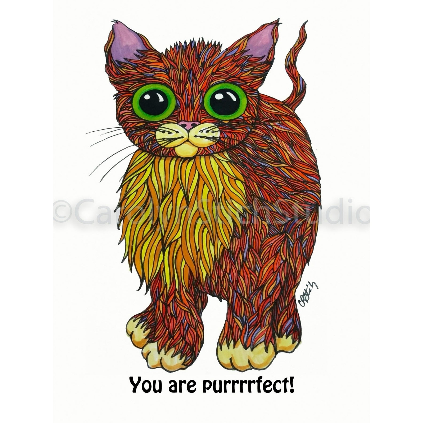 You are Purrrrfect, rug hooking pattern