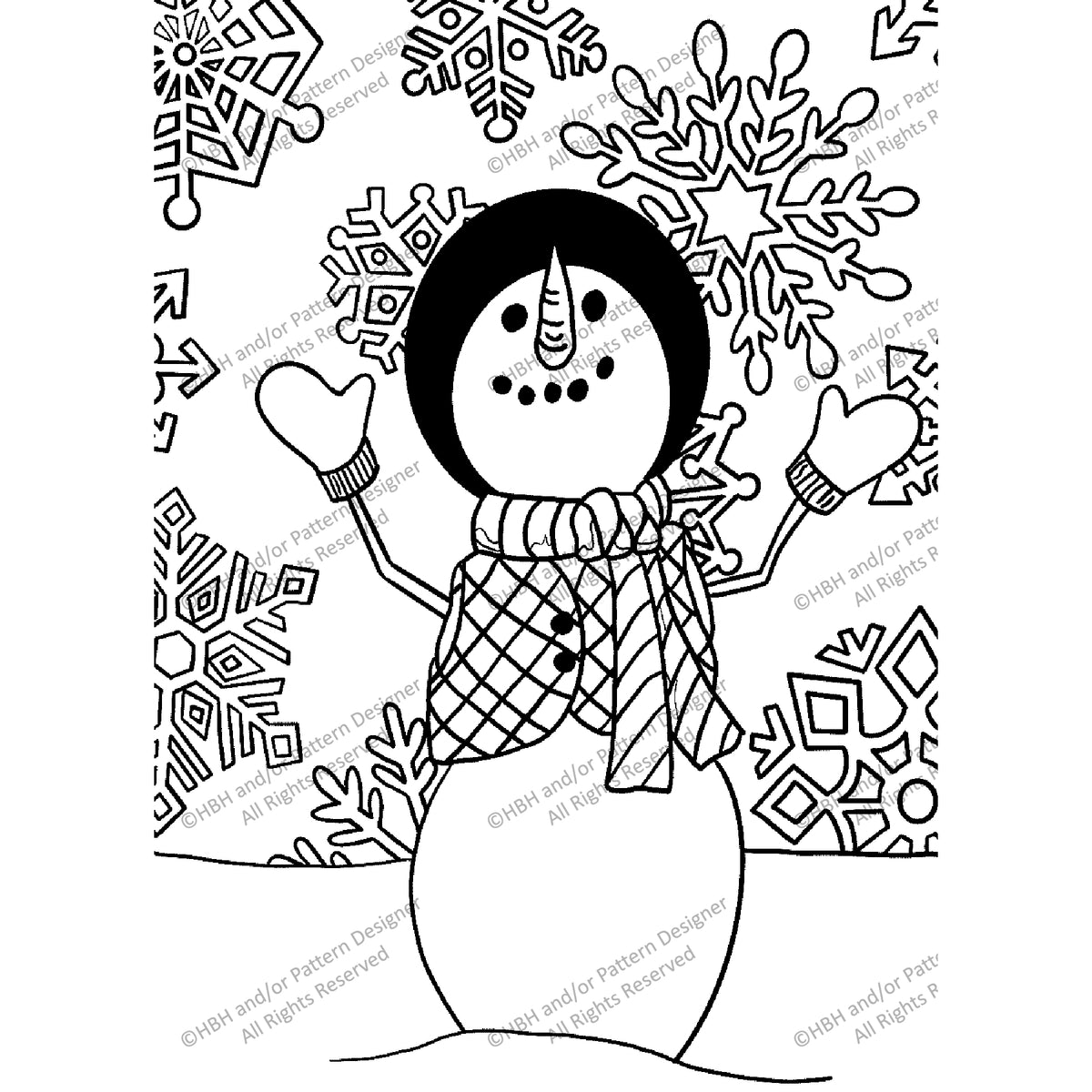 Let it Snow - Small, rug hooking pattern