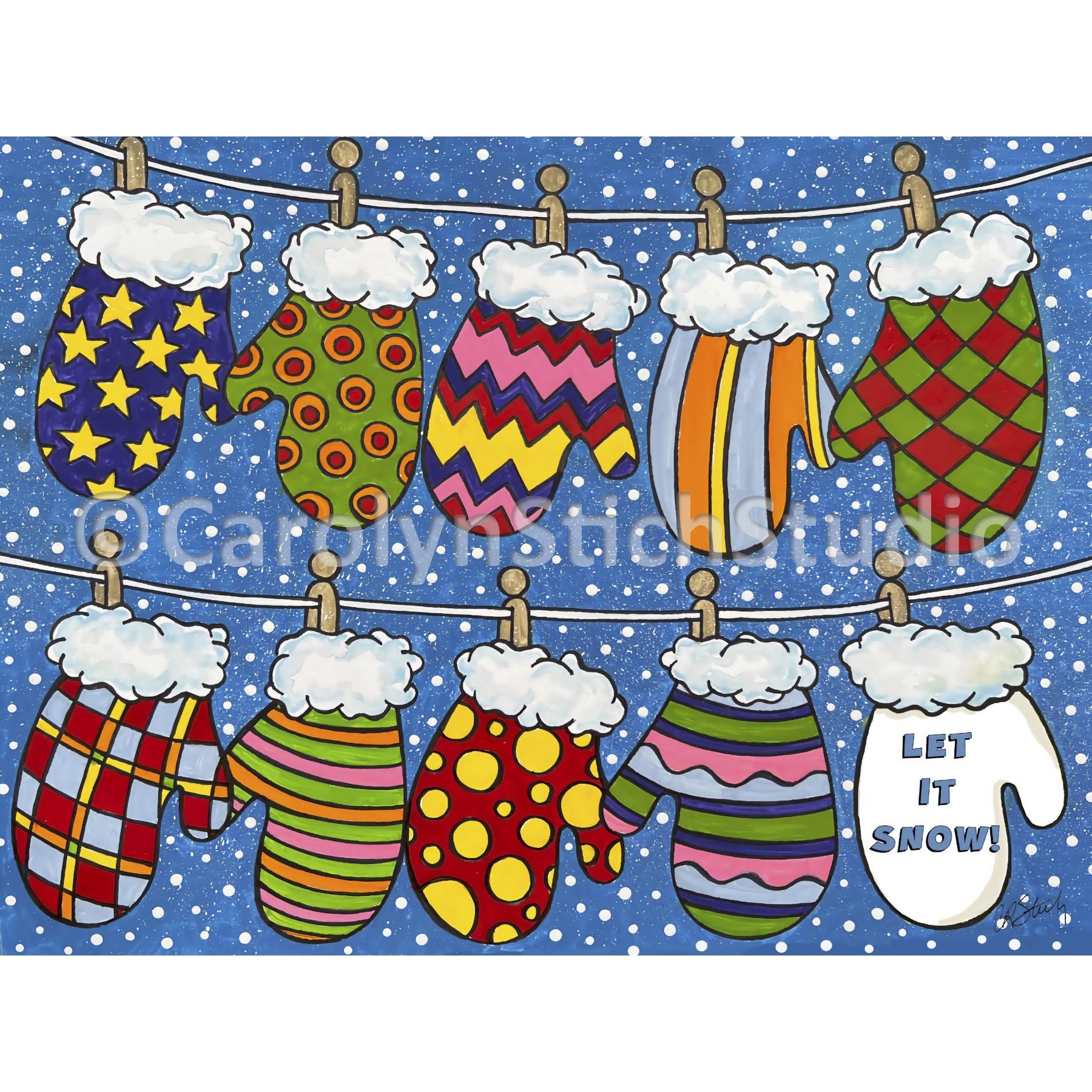 Mittens, rug hooking pattern