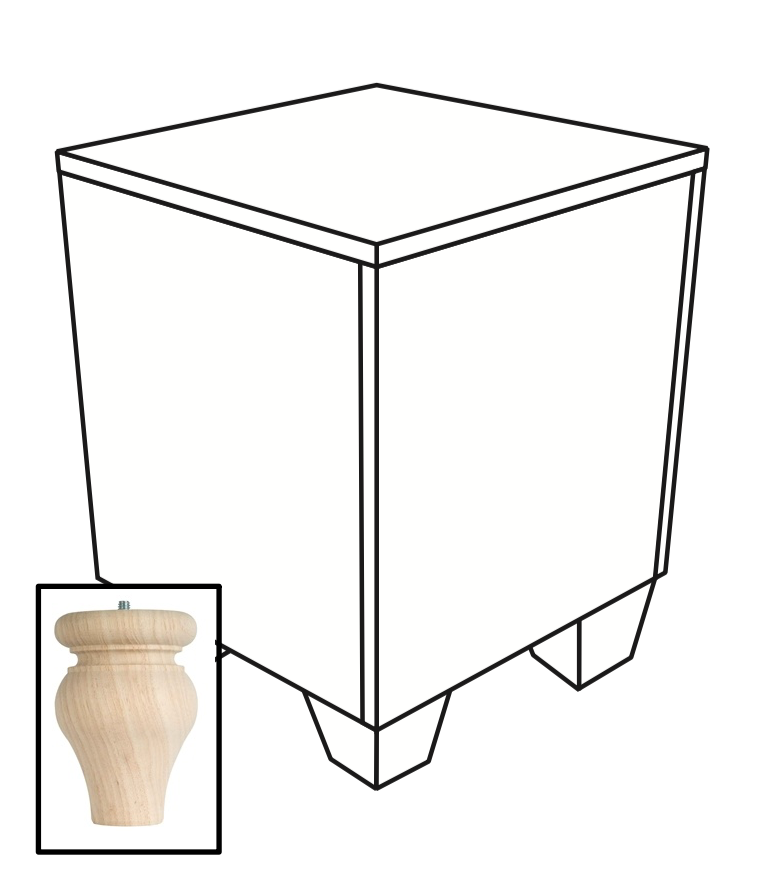 Cube Footstool with Tulip Feet