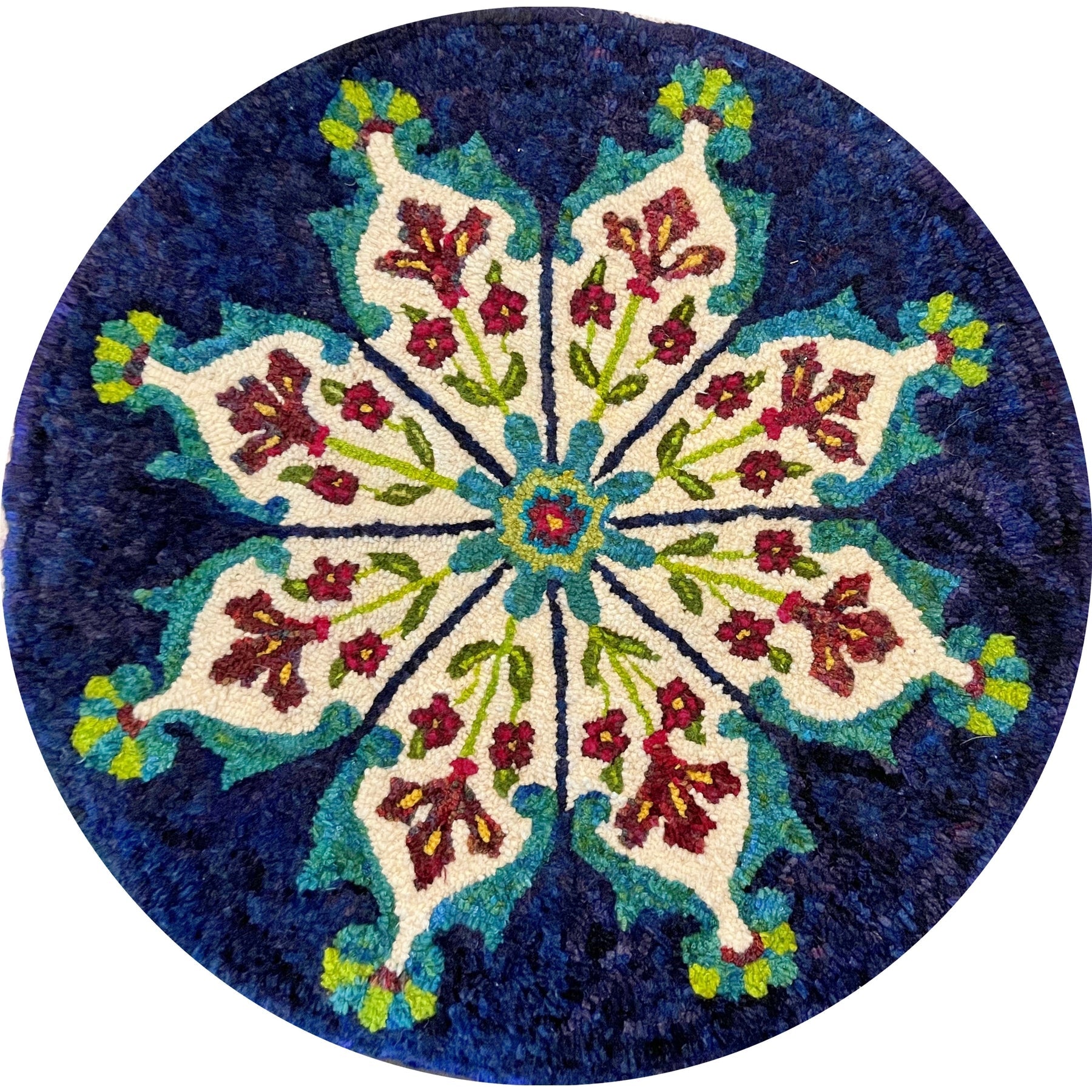 Tabriz, rug hooked by Melissa Town