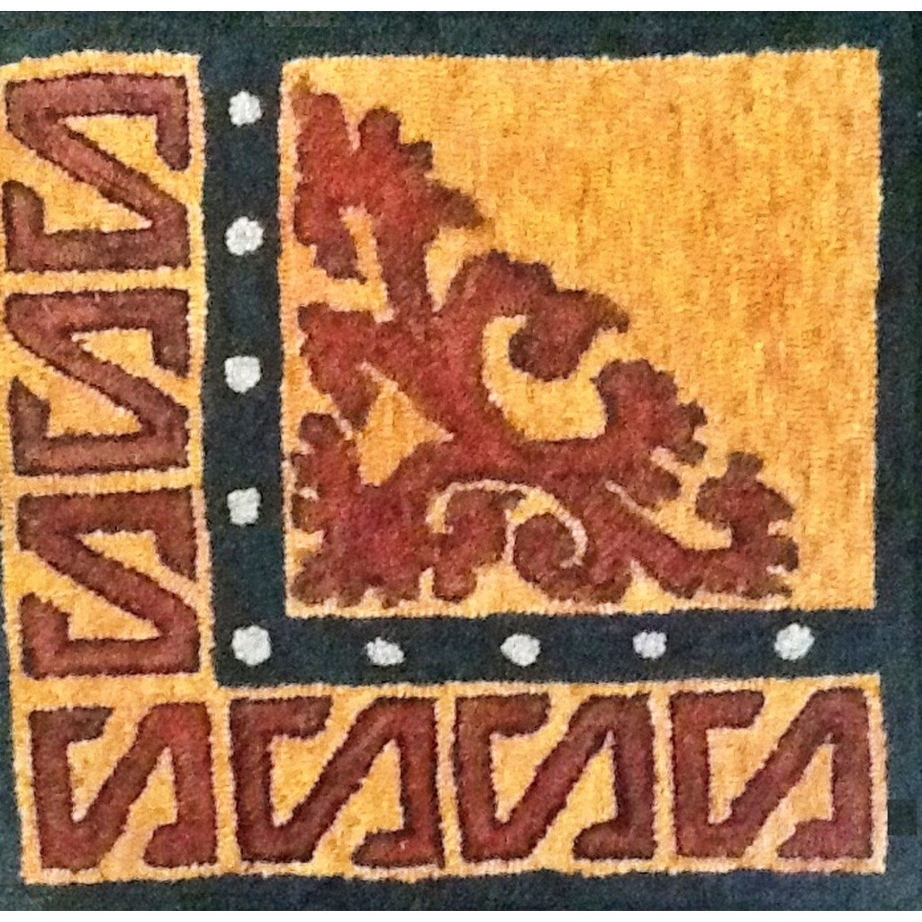 Jewel Of The East, rug hooked by Stacey Van Dyne