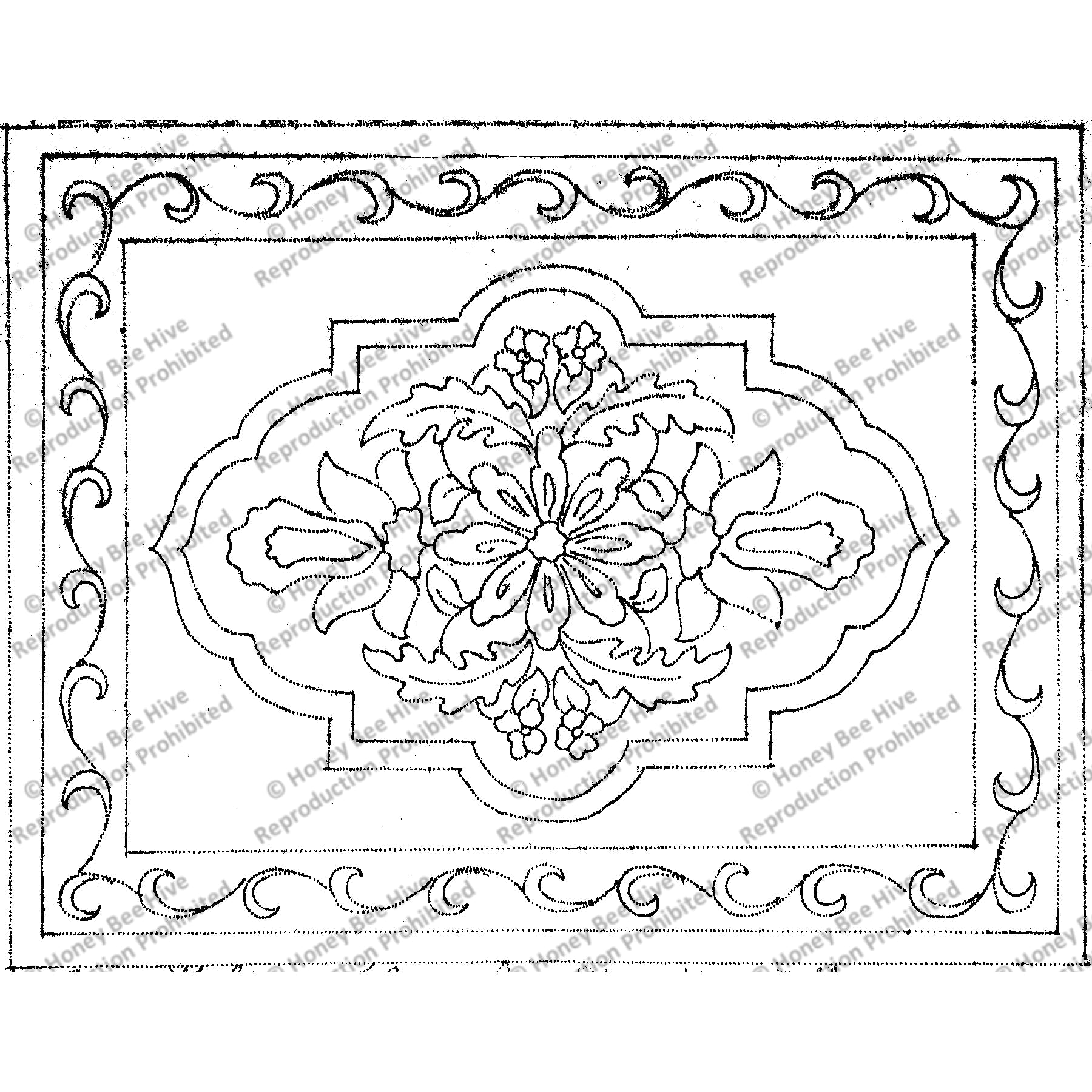 Shah Abbas, rug hooking pattern