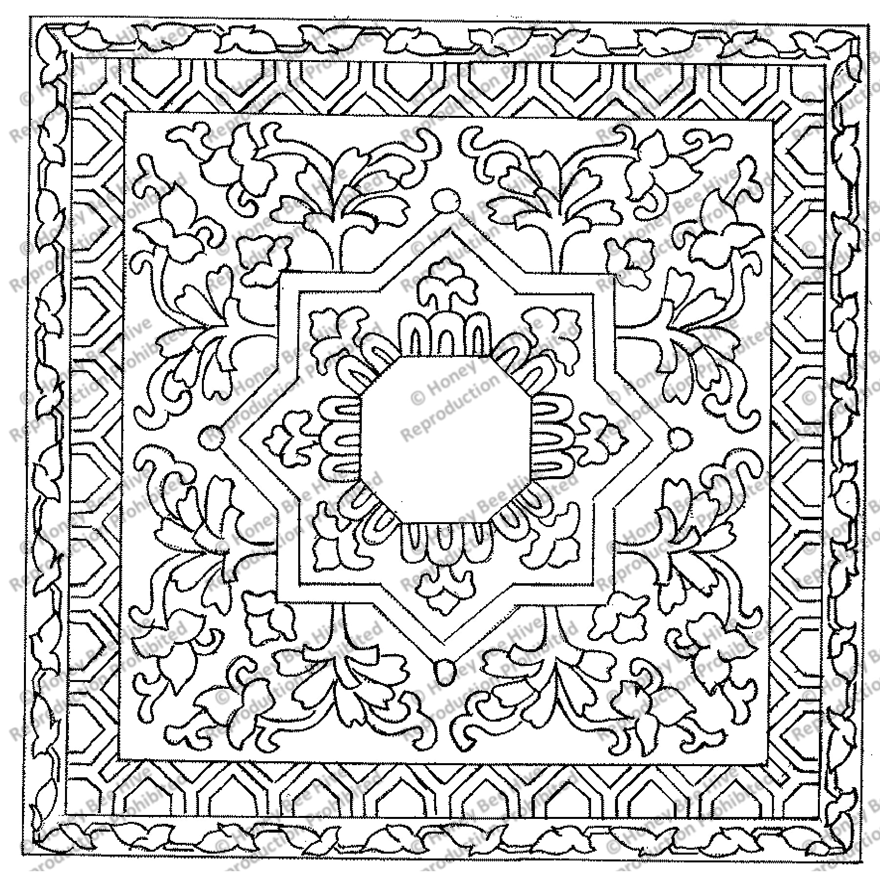 Herez, rug hooking pattern