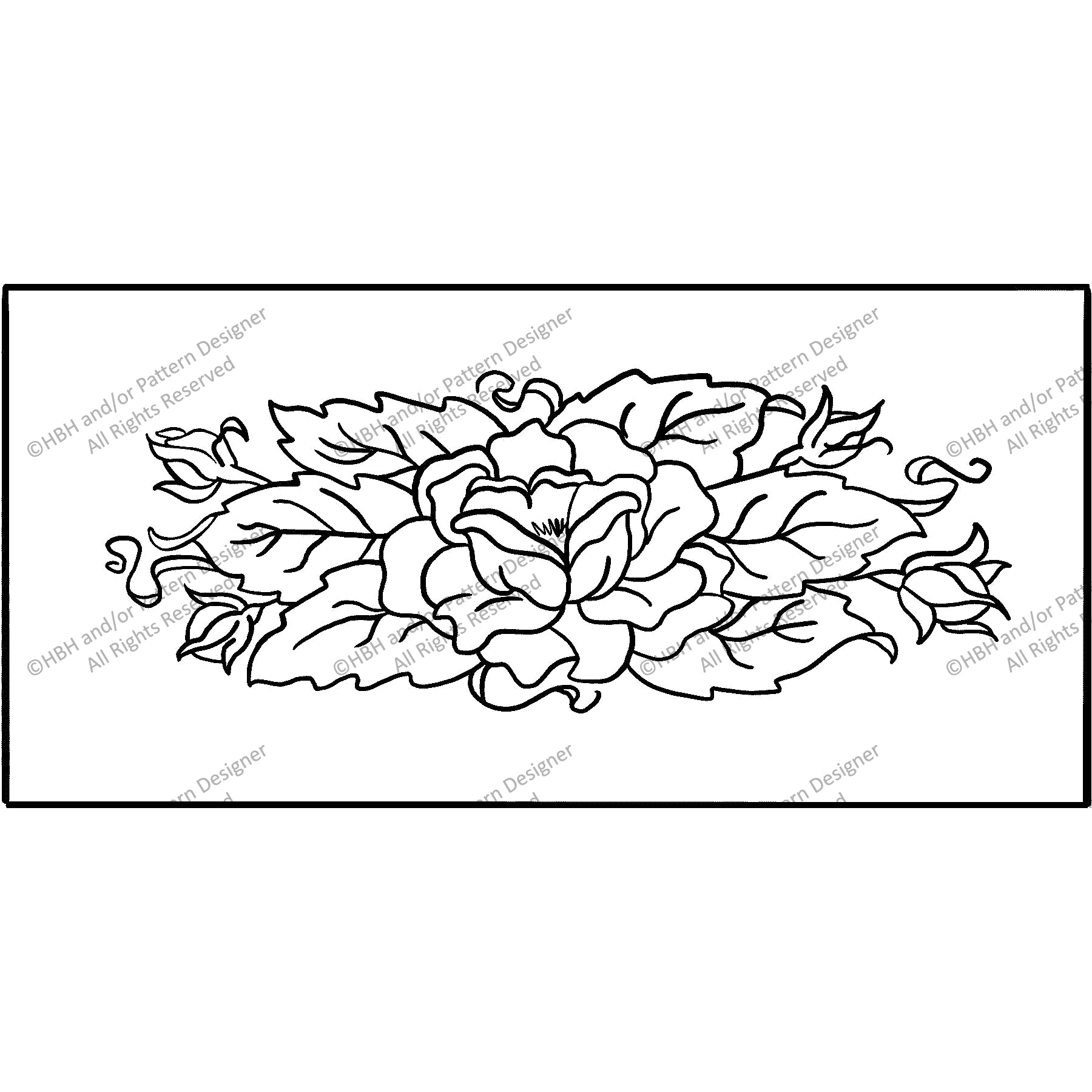 Cabbage Rose, rug hooking pattern