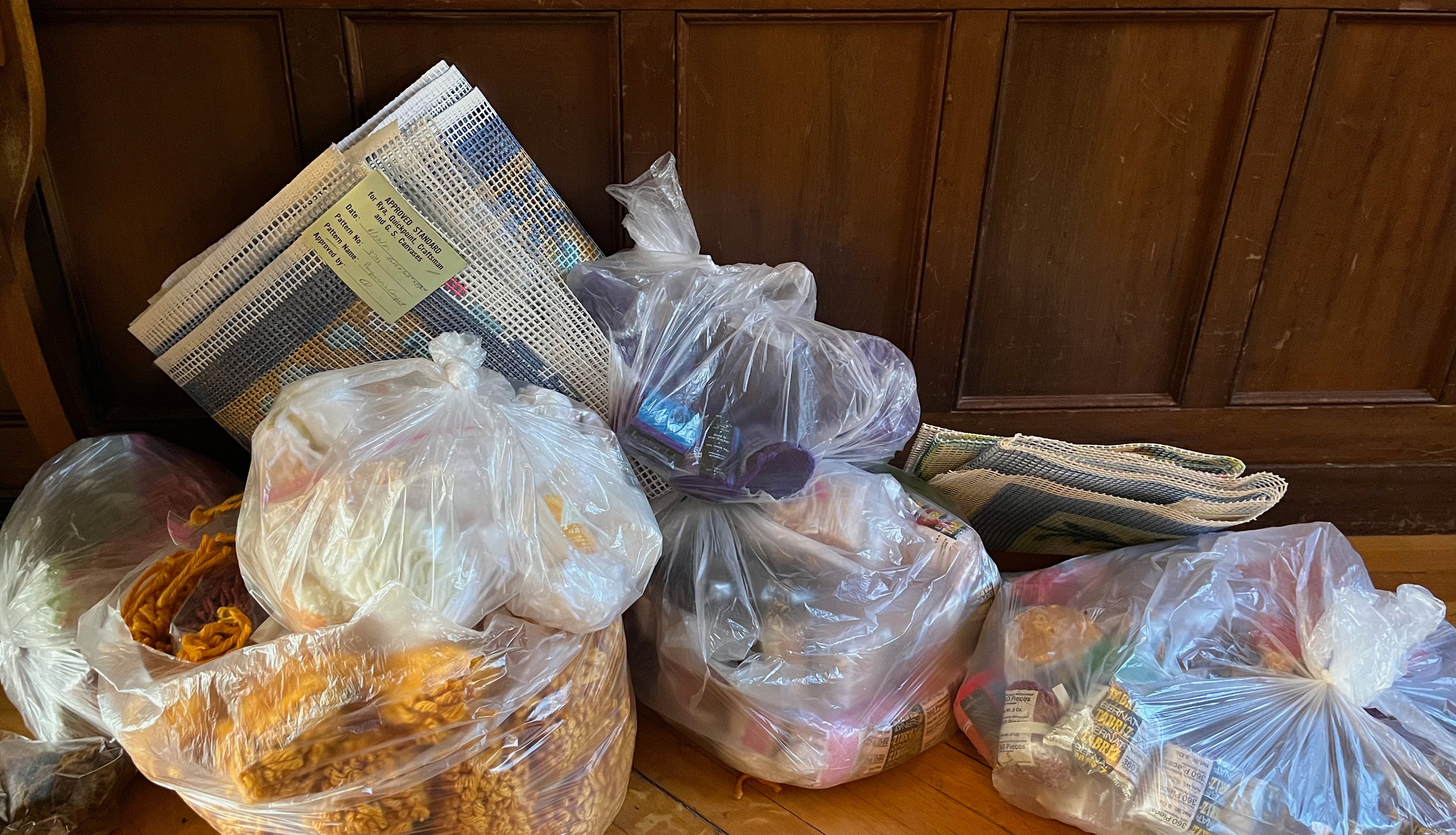 Latch Hooking Stash - Two Patterns & Yarn