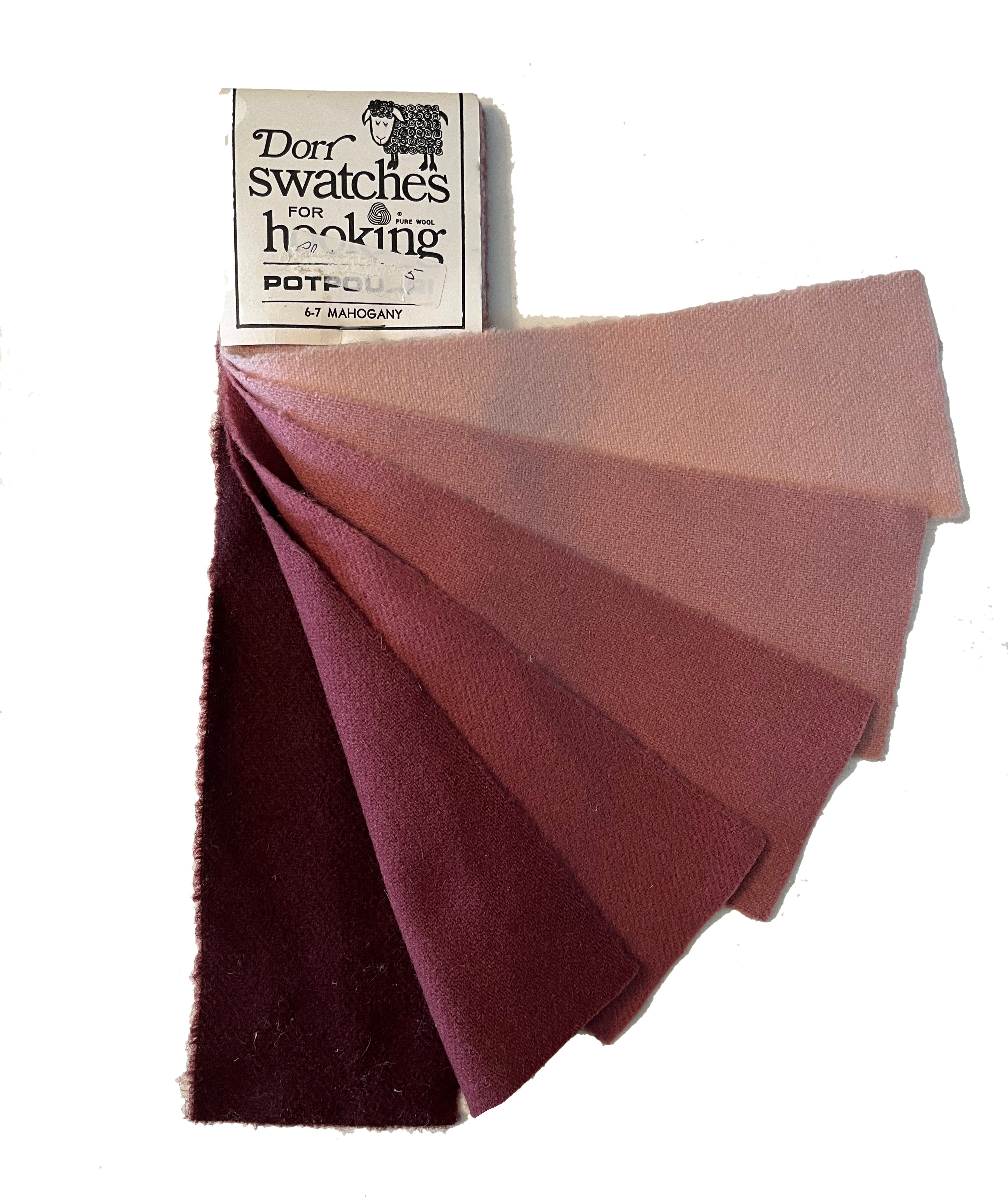 Mahogany 6-value Vintage Dorr Mill Swatch for Rug Hooking (6-7)