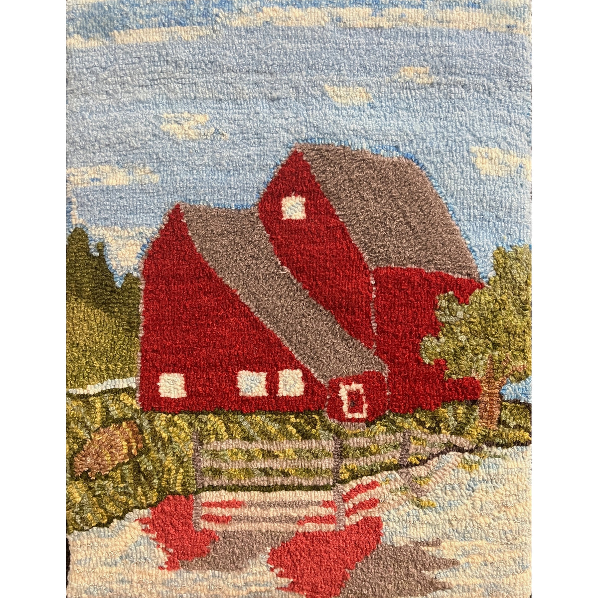 Vermont Barn, rug hooked by Carol Lachance