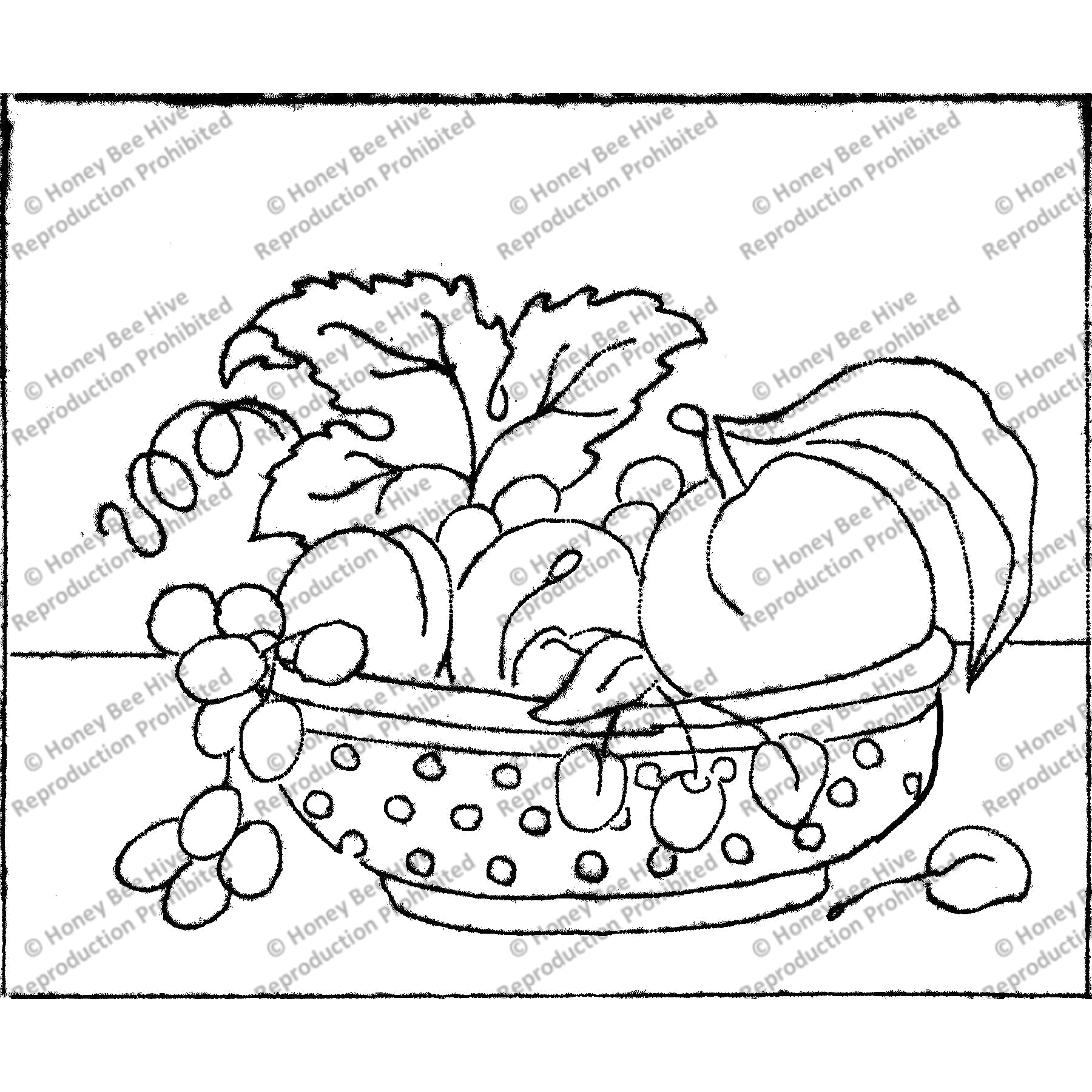 Bowl Of Fruit, rug hooking pattern