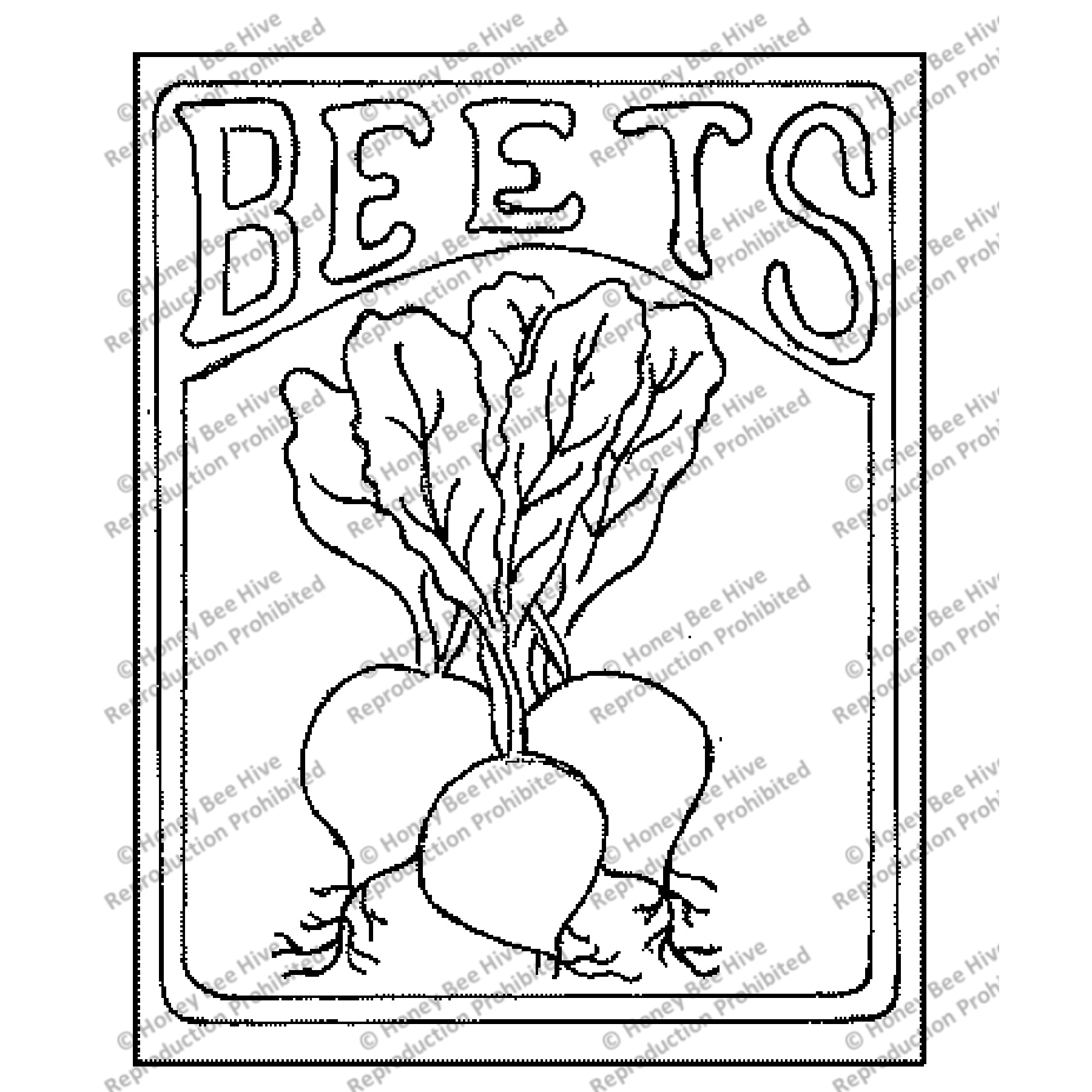 Beets, rug hooking pattern