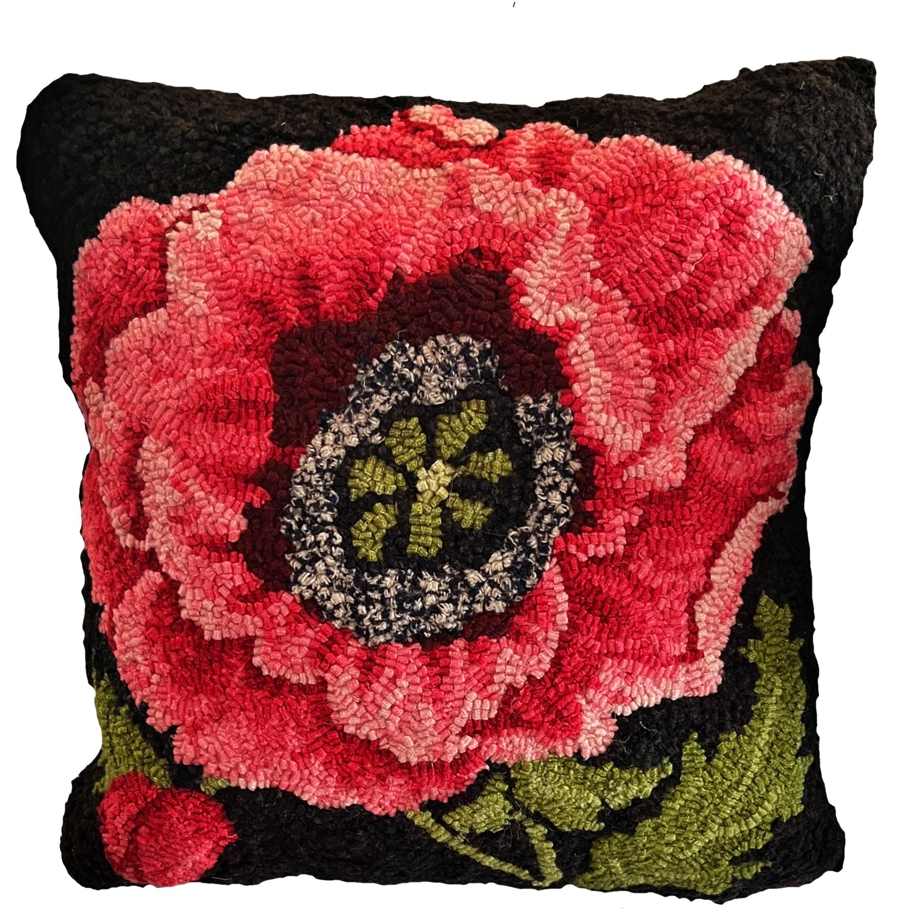 Poppy-A La O'Keefe, rug hooked by Jessica Millco