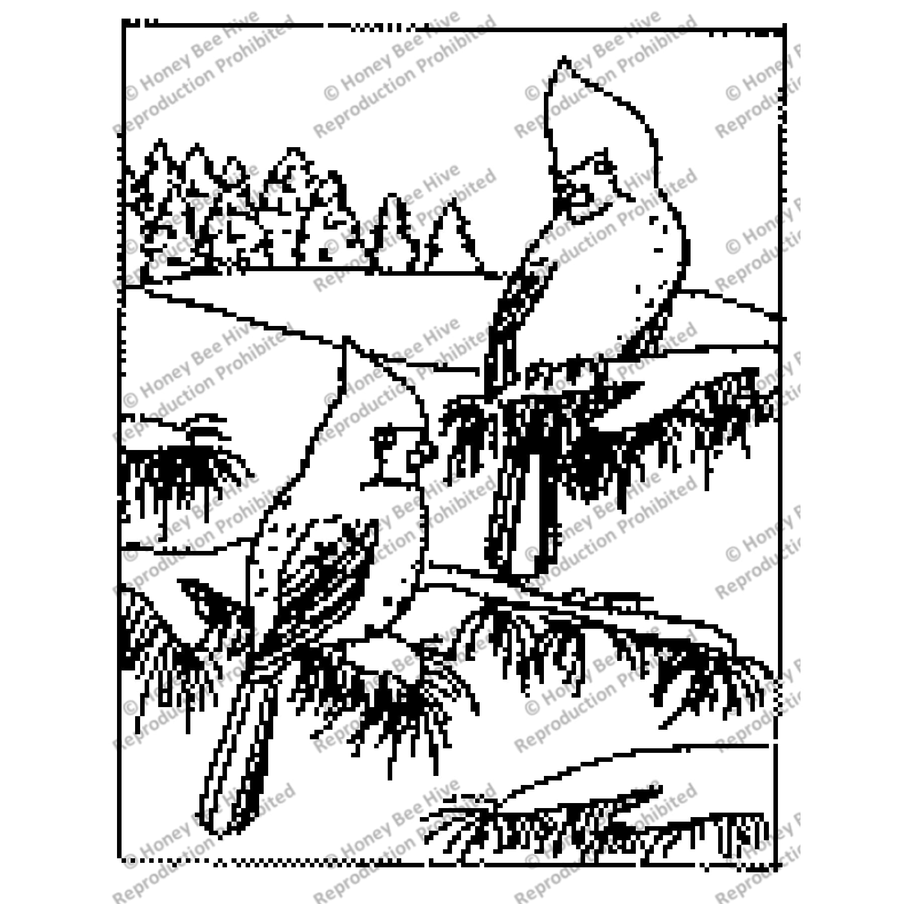 Winter Cardinal, rug hooking pattern