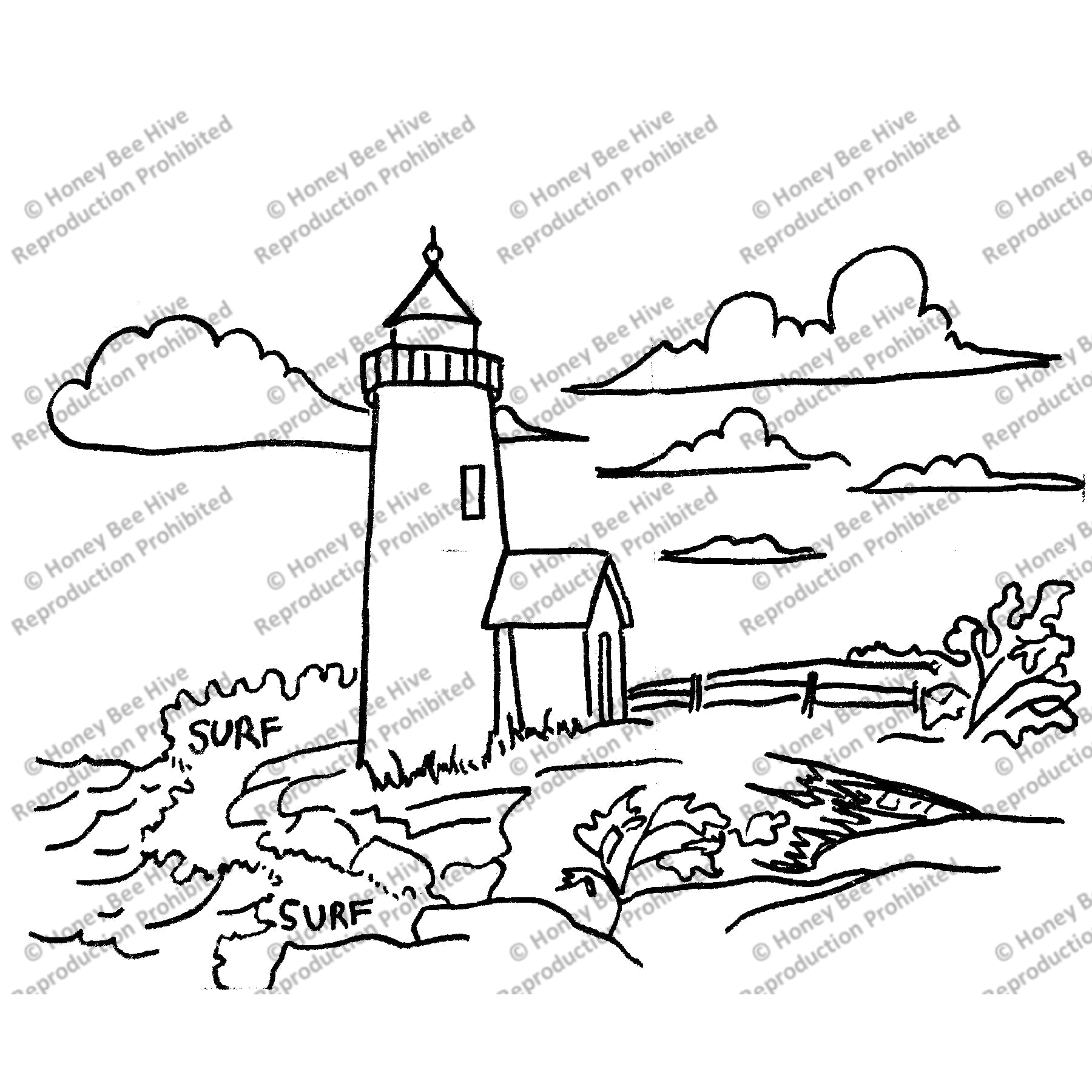 Lighthouse, rug hooking pattern