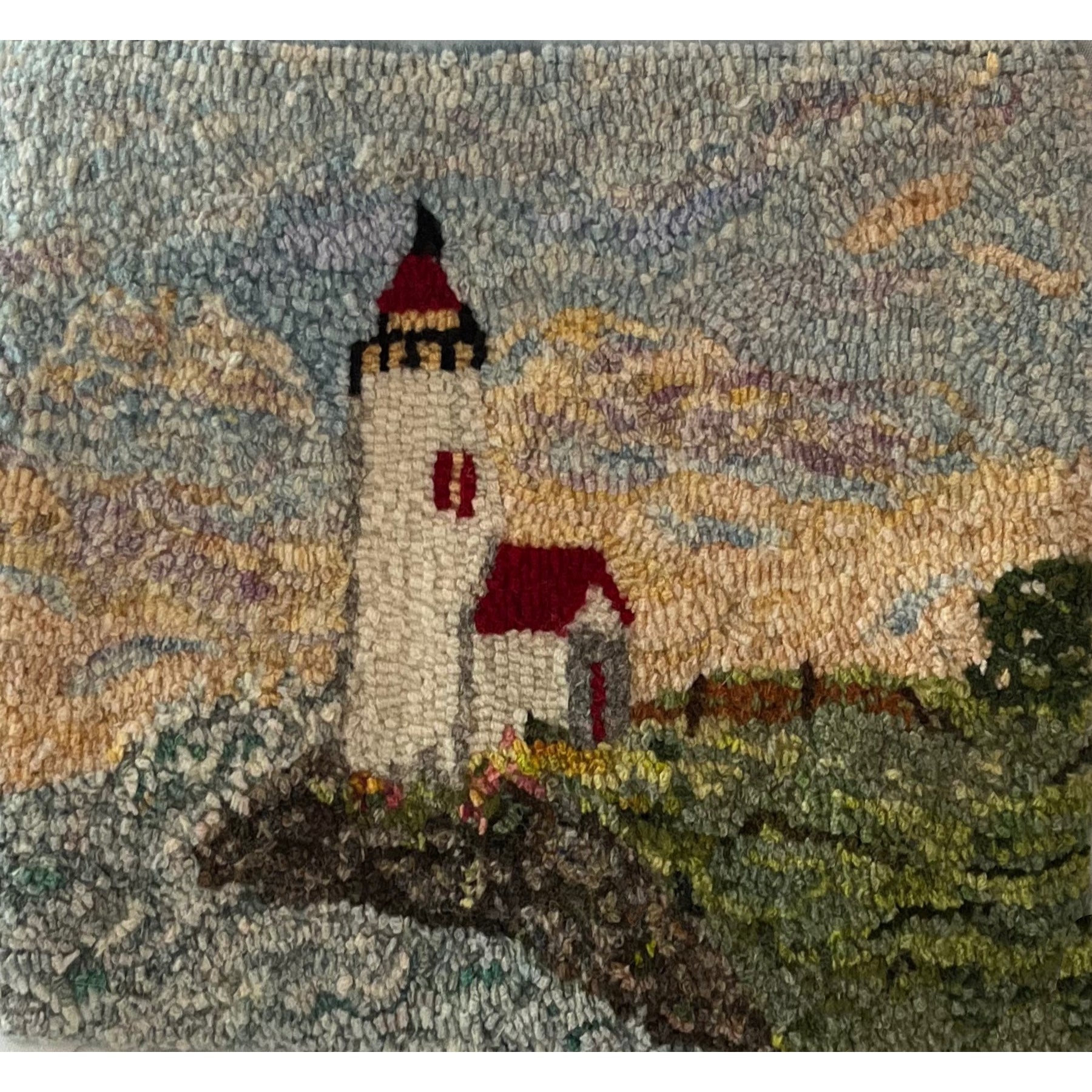 Lighthouse, rug hooked by Sheila Pycior