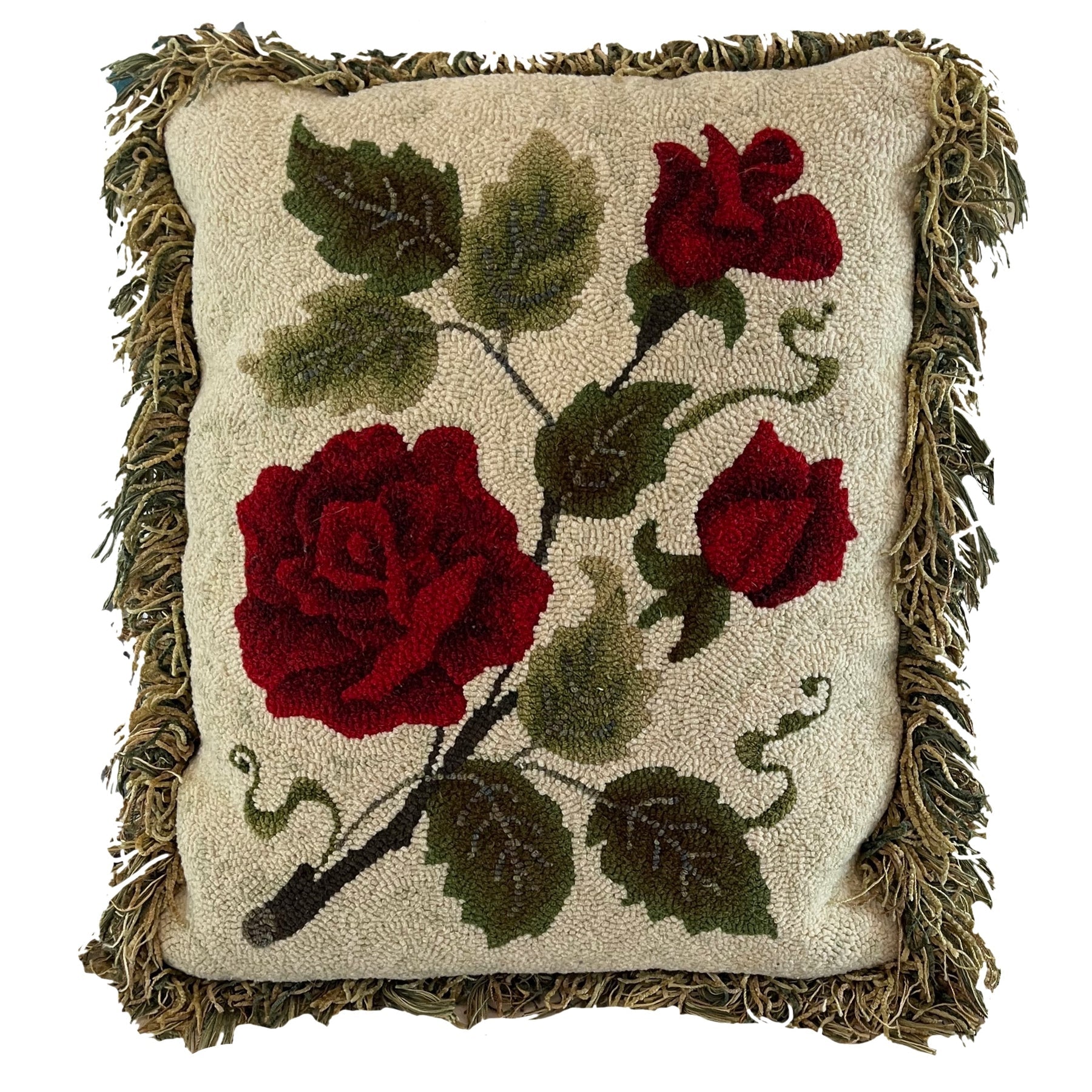 Roses, rug hooked by Cindy Irwin