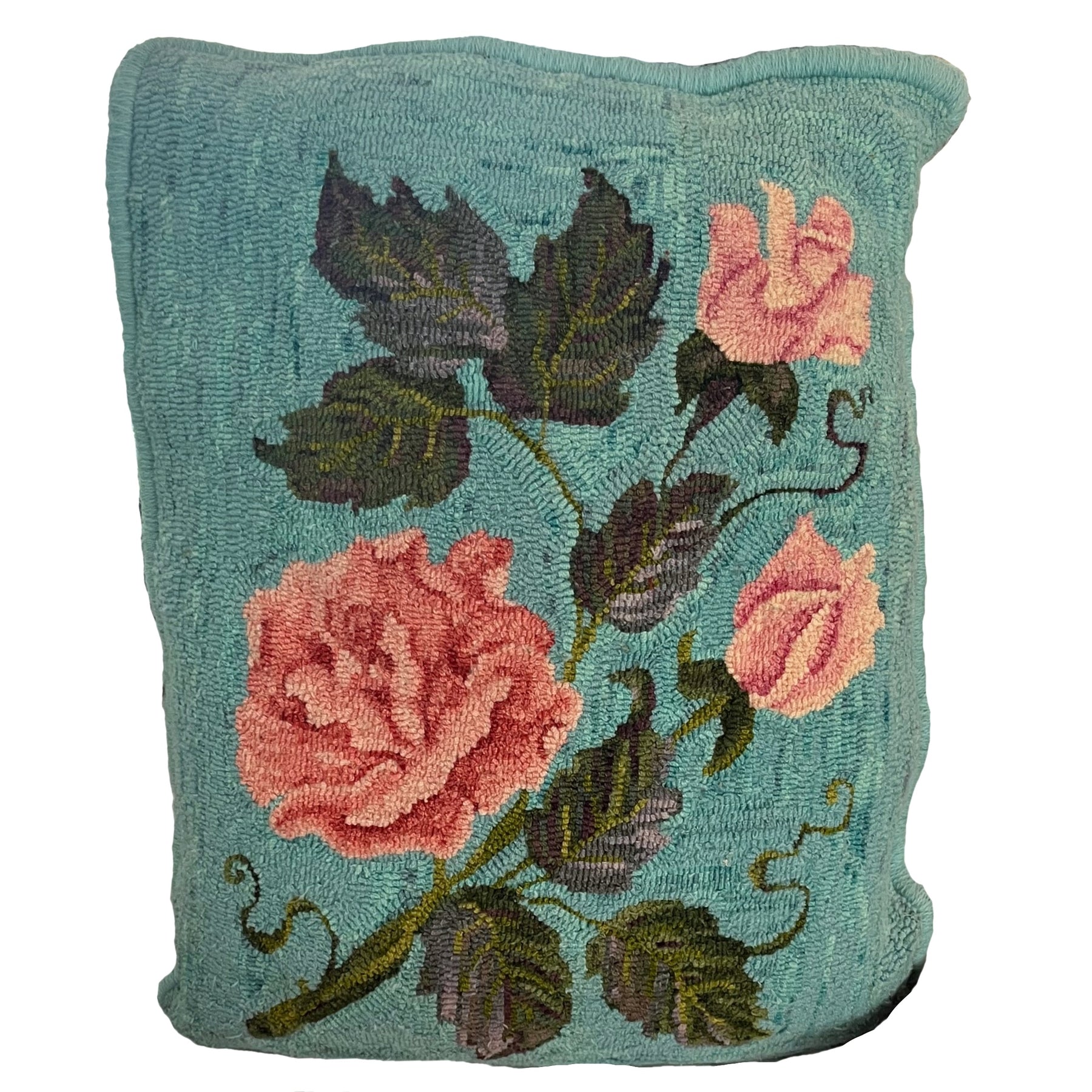 Roses, rug hooked by Emily Williams
