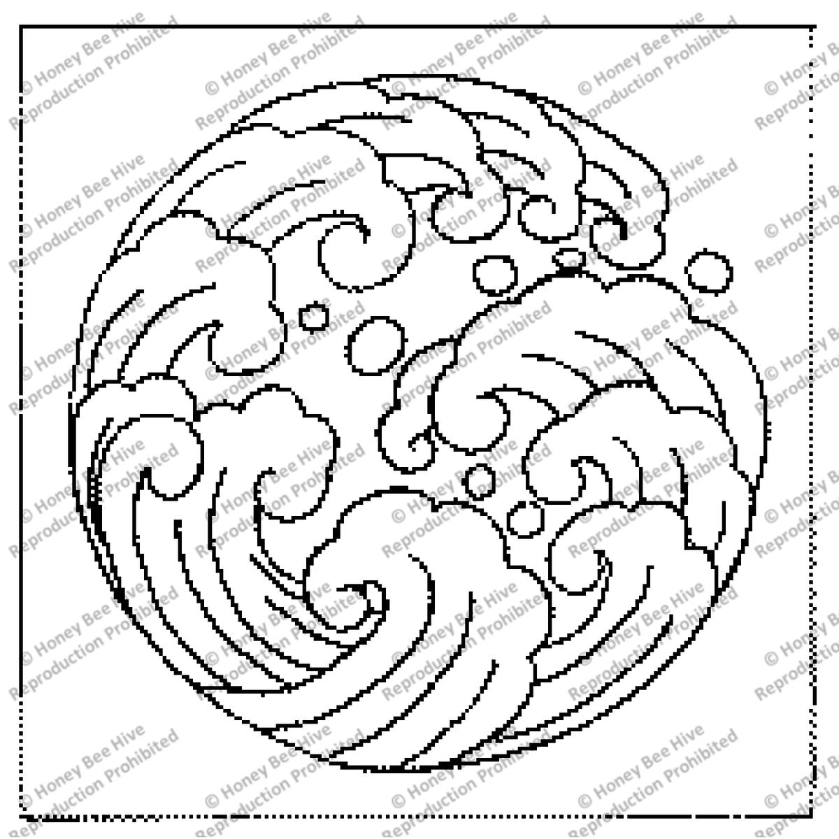 Crest, rug hooking pattern