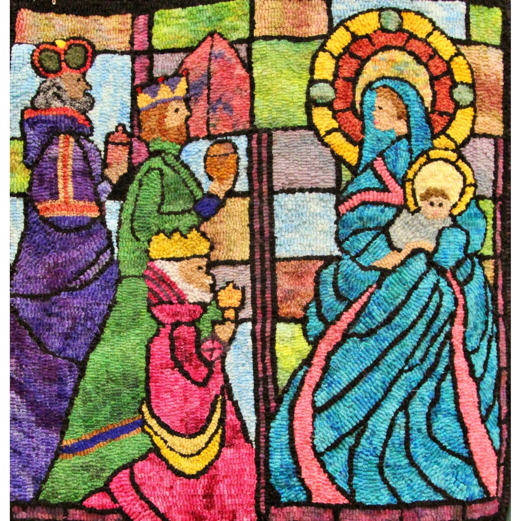 nativity scene stained glass