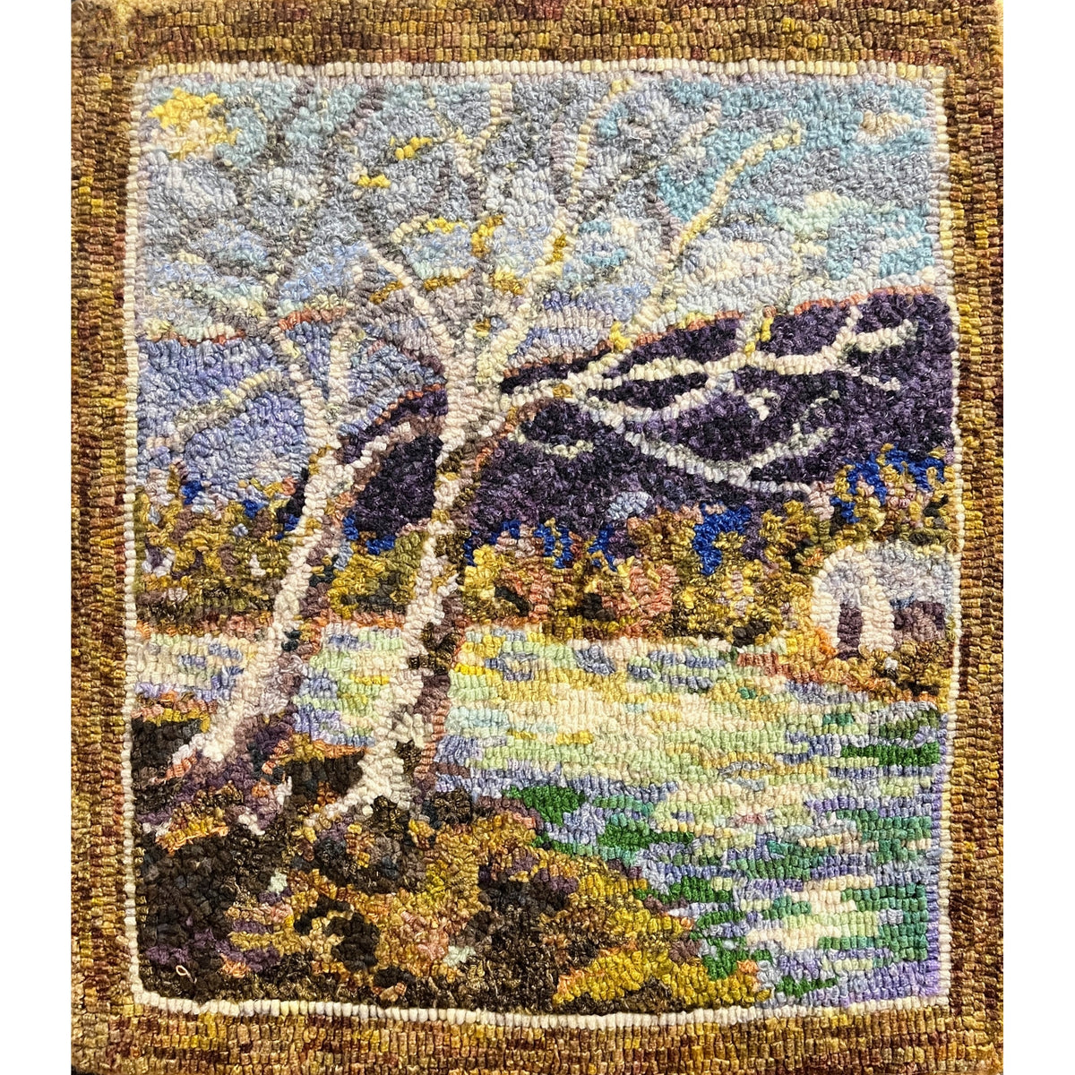 Birches, rug hooked by Tanya Graham