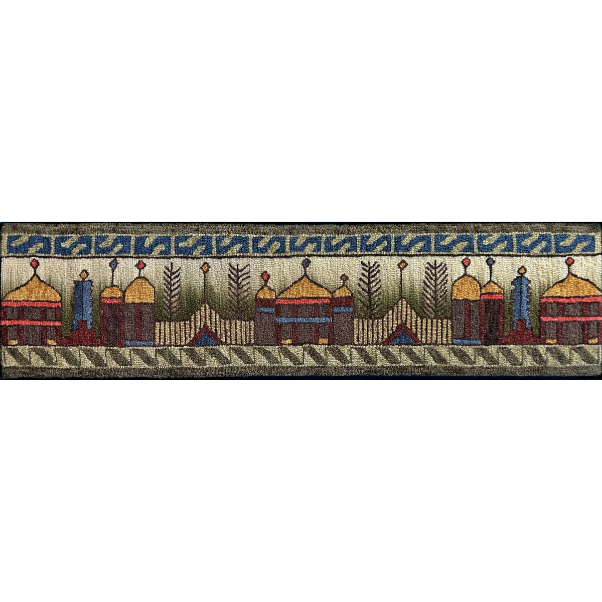 One Yard Of Village, rug hooked by Candy Allen
