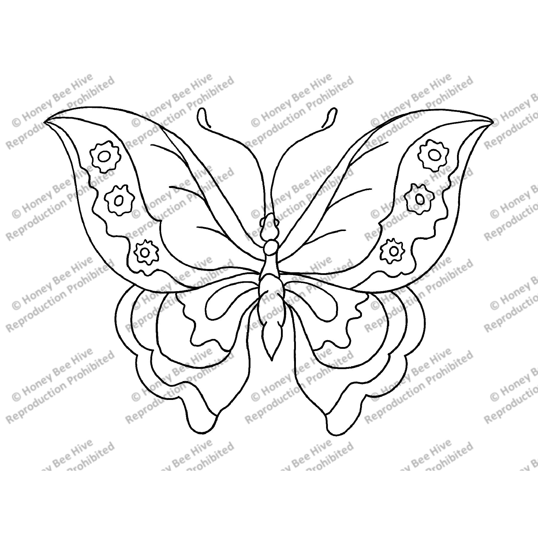 Butterfly, rug hooking pattern