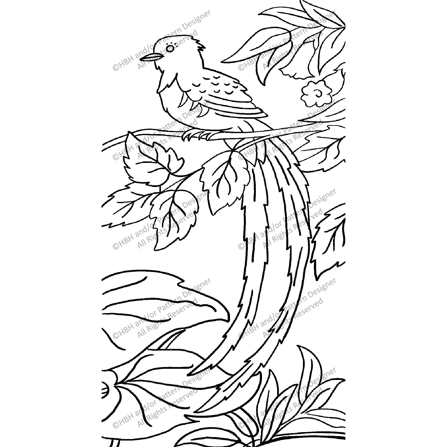 Quetzal, rug hooking pattern