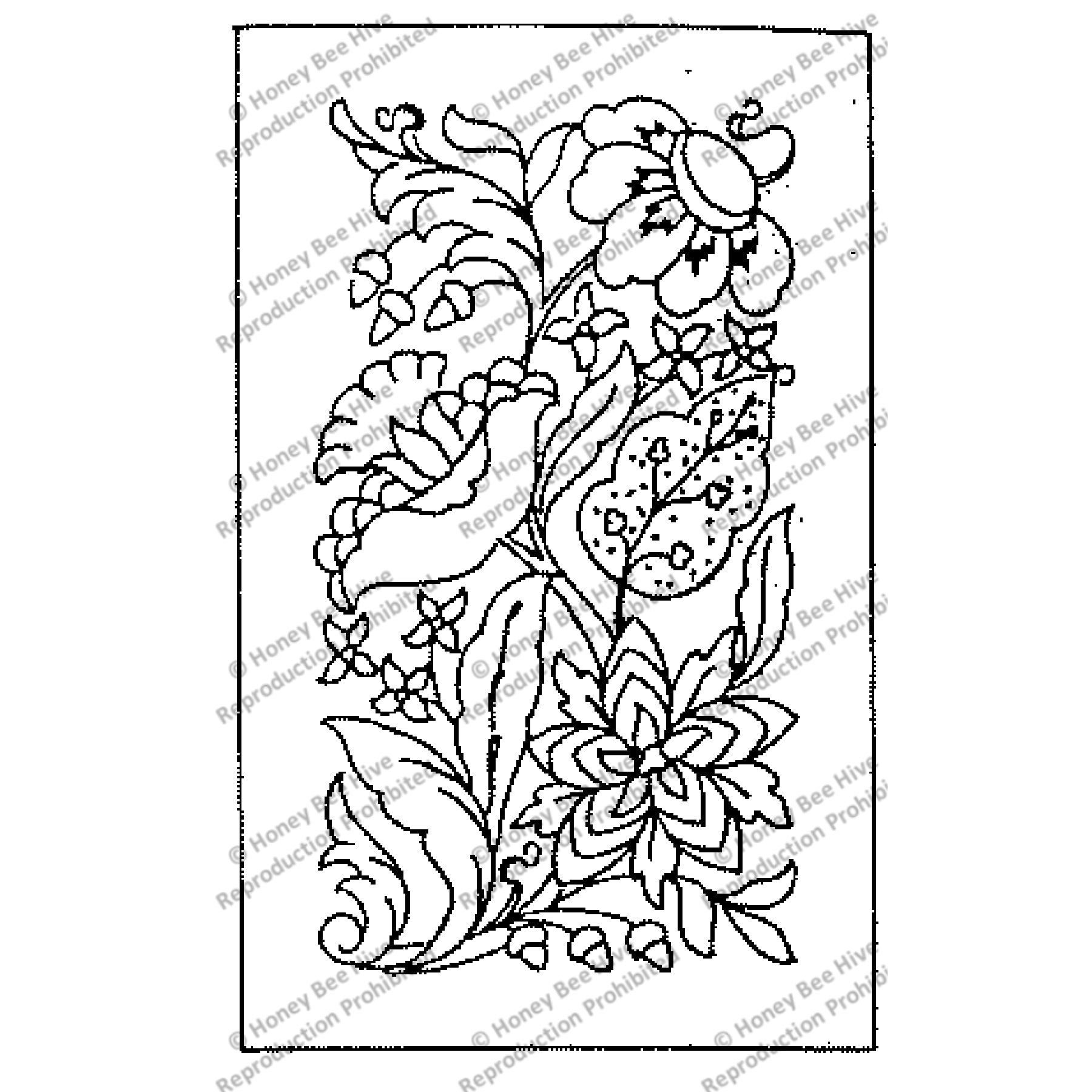 Crewel Desire, rug hooking pattern