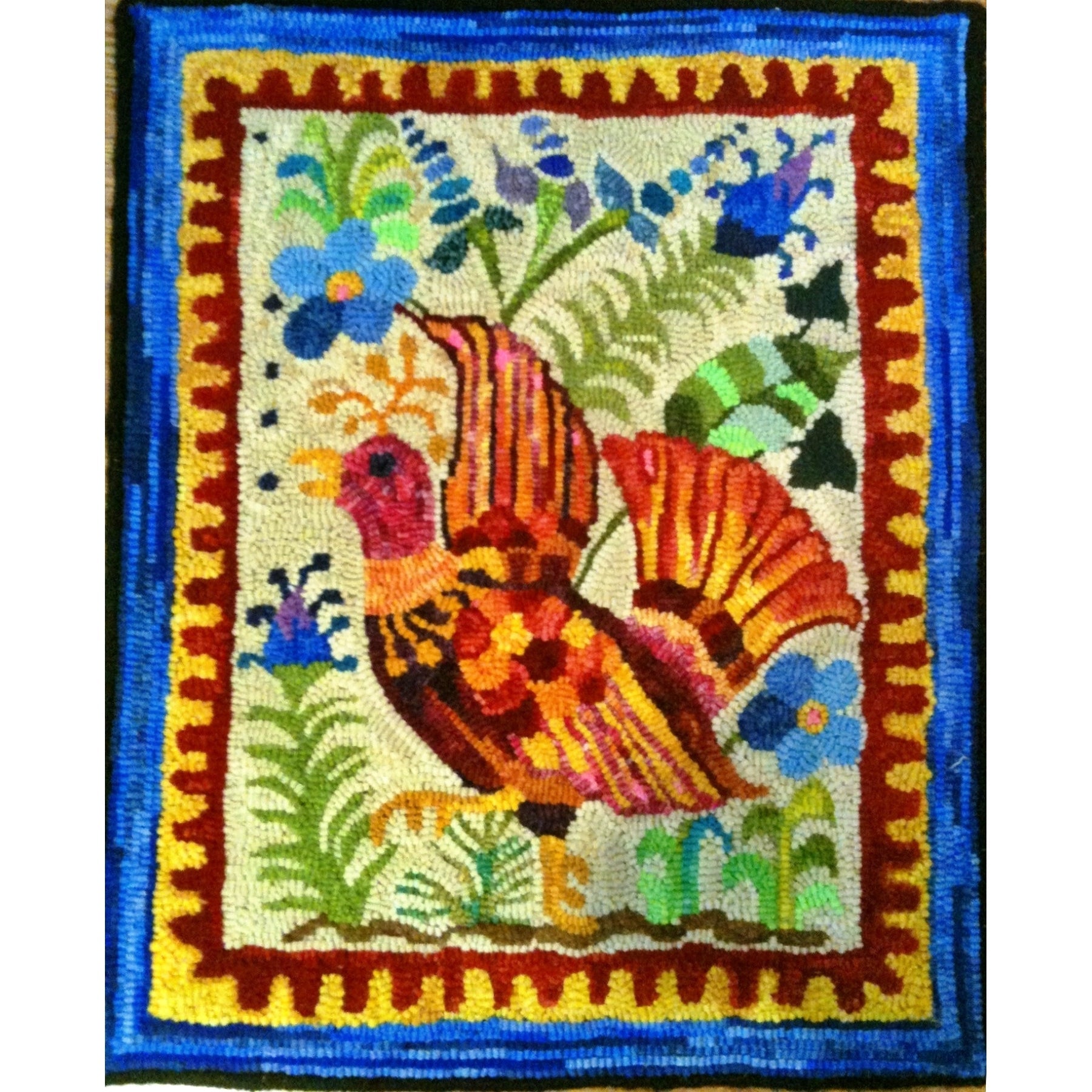 Oh Joyful Color, rug hooked by Ania Knap