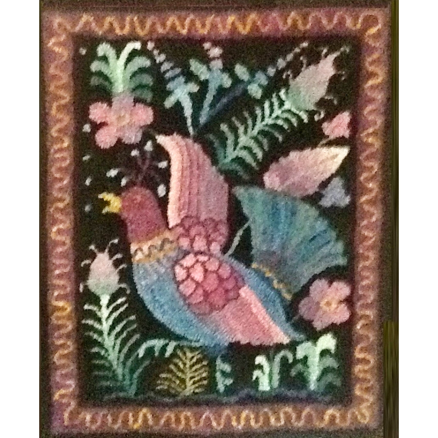 Oh Joyful Color, rug hooked by Patti Stone