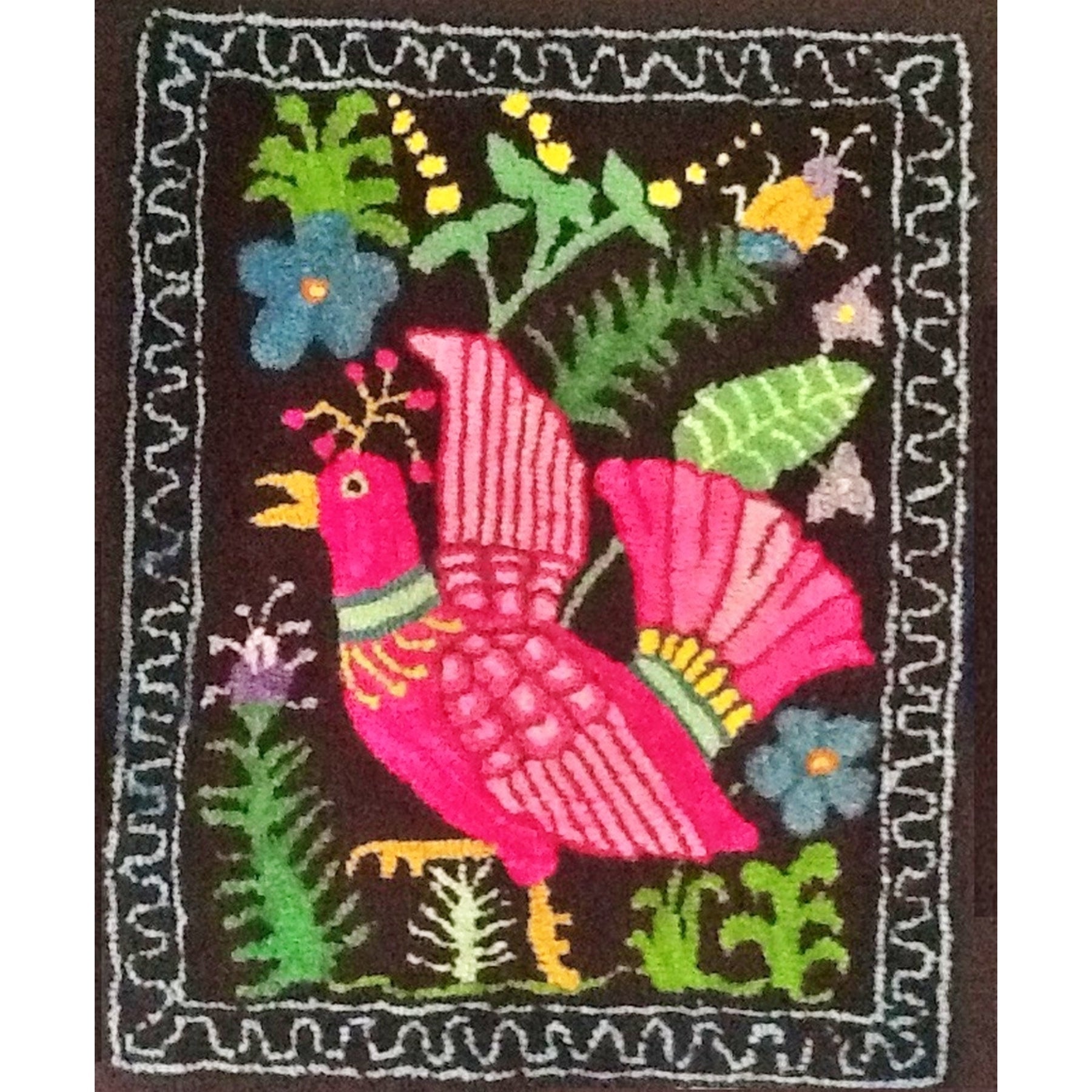 Oh Joyful Color, rug hooked by Susan Barry