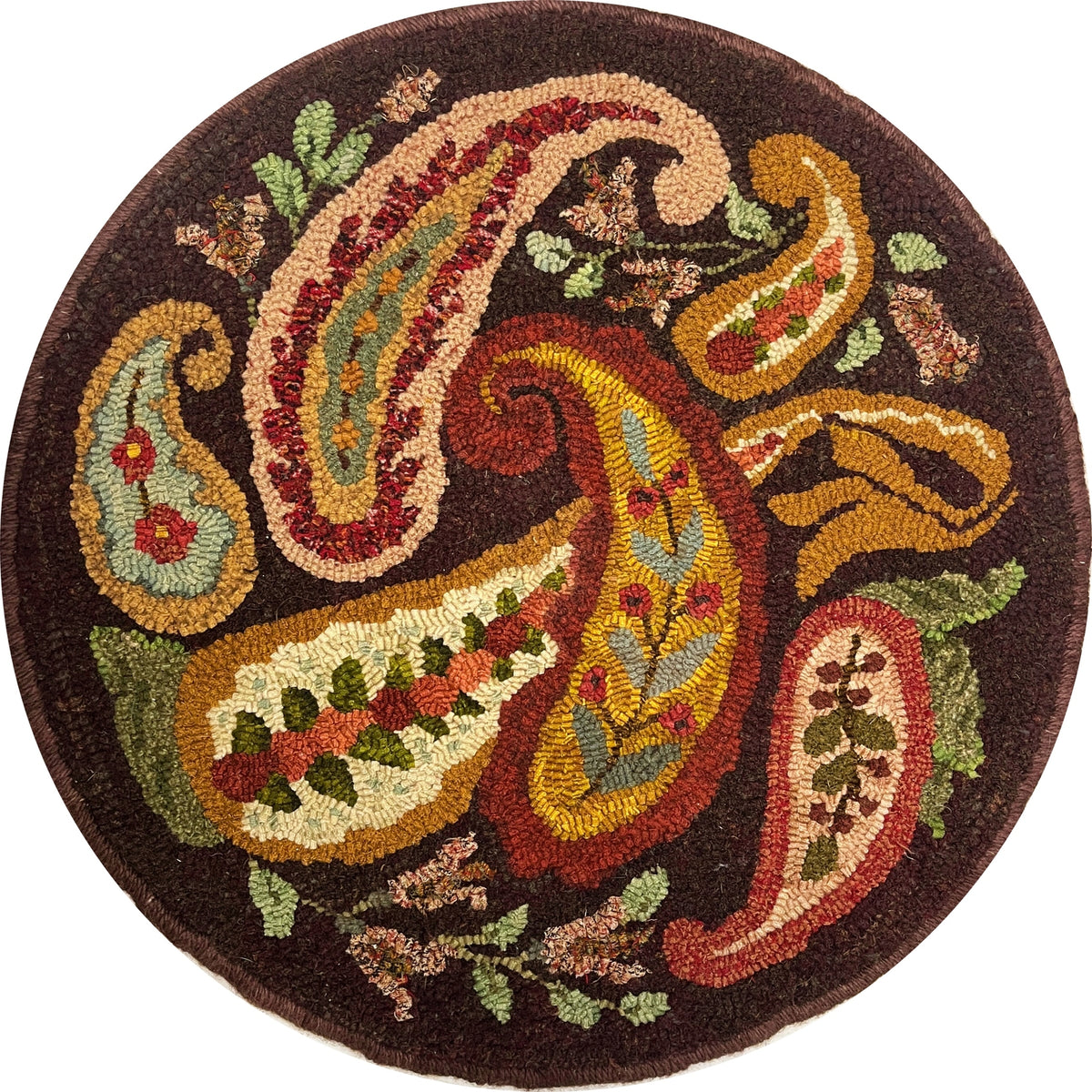 Harlequin, rug hooked by Barbara Twigg