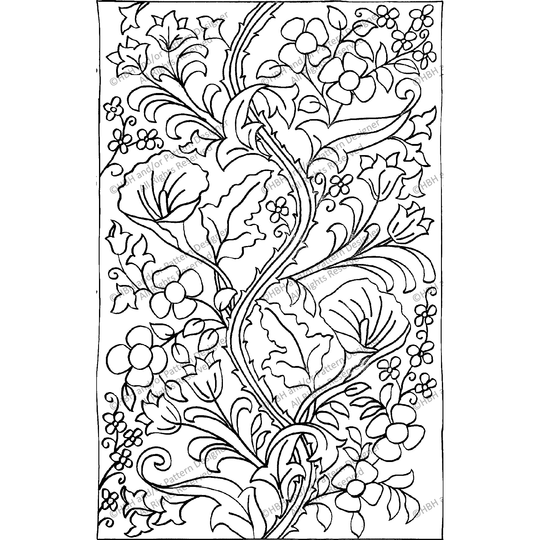 Calla Lillys, rug hooking pattern