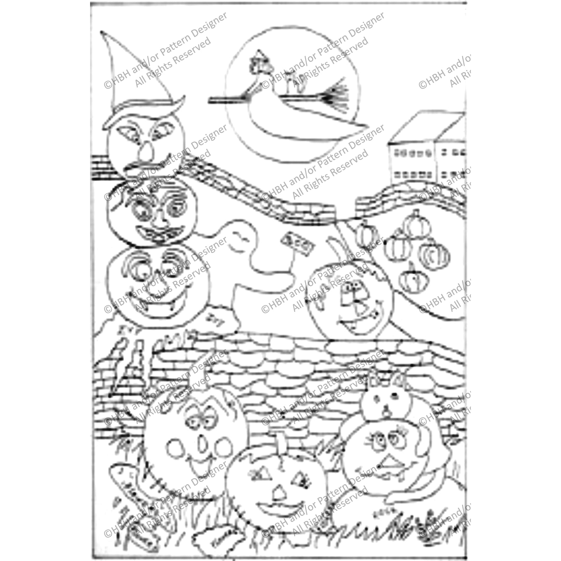 Sharon's Halloween, rug hooking pattern