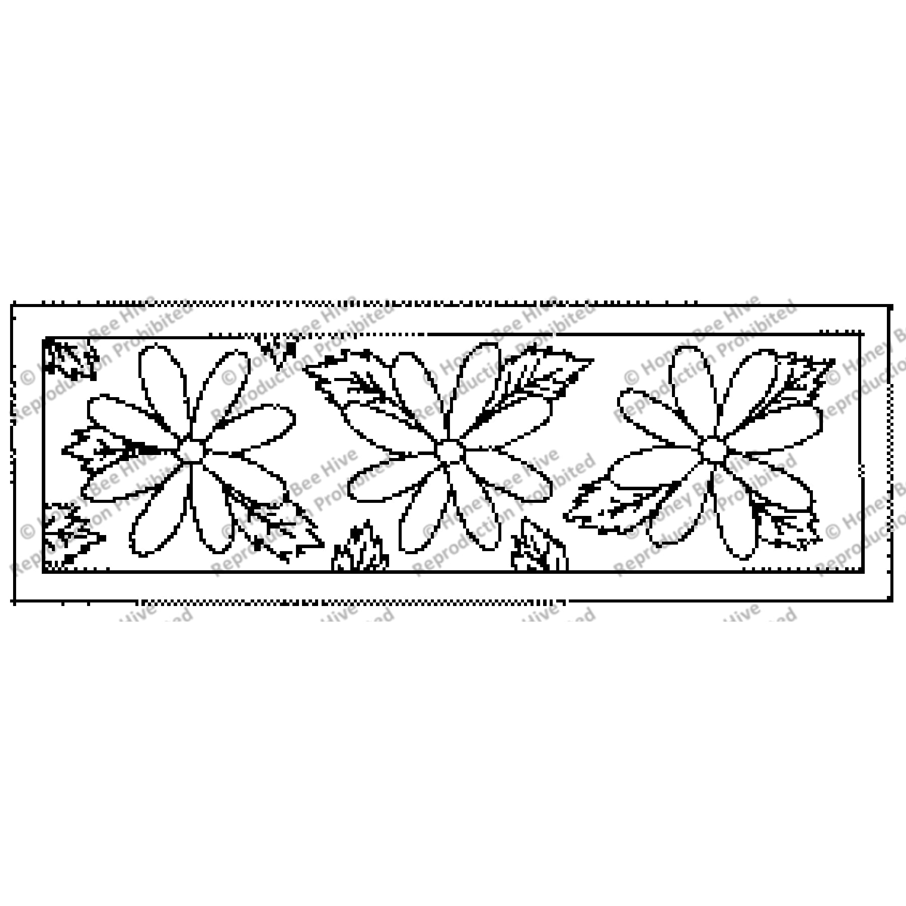 Tri-Daisies, rug hooking pattern