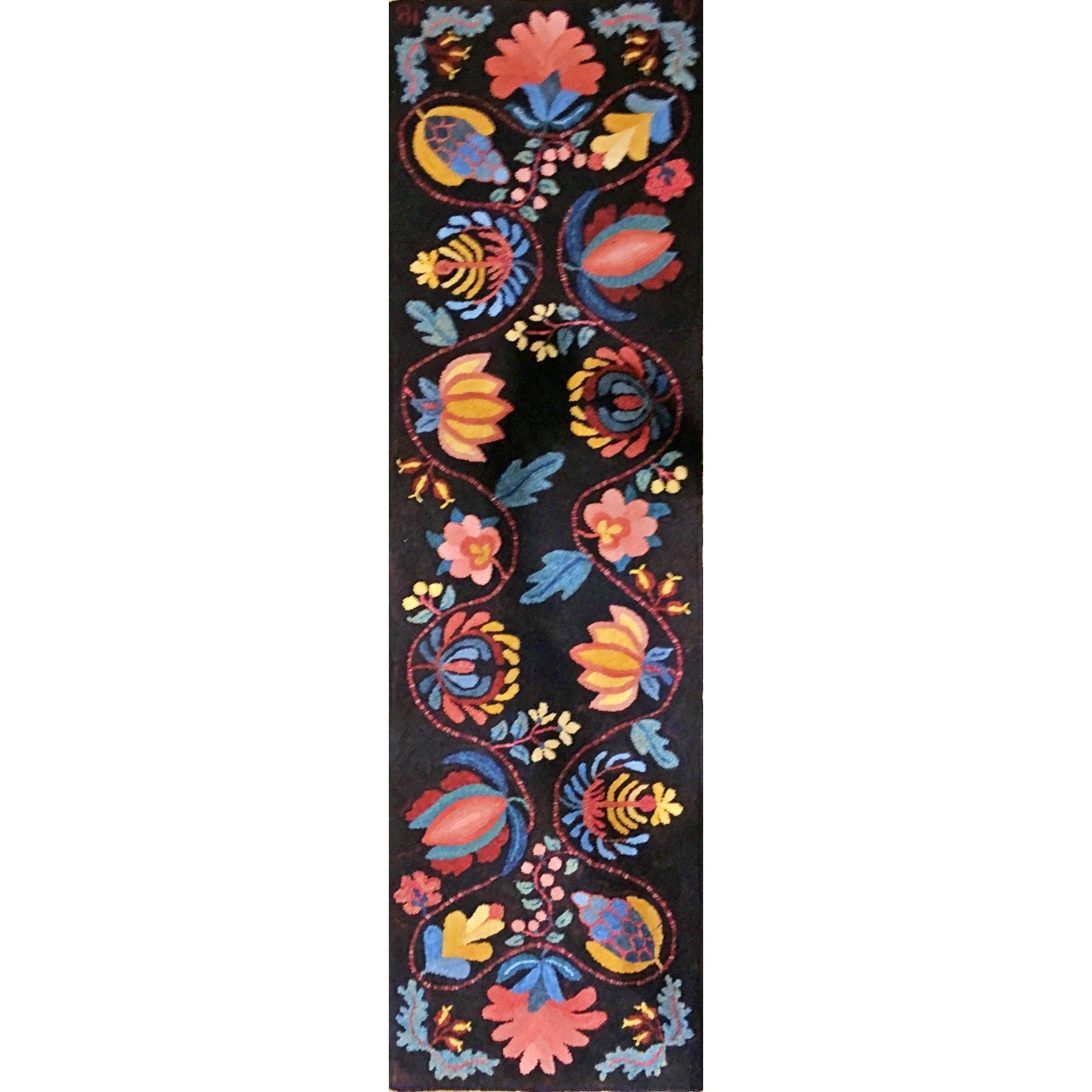 Ense's Bed Rug Runner, rug hooked by Patty Stone