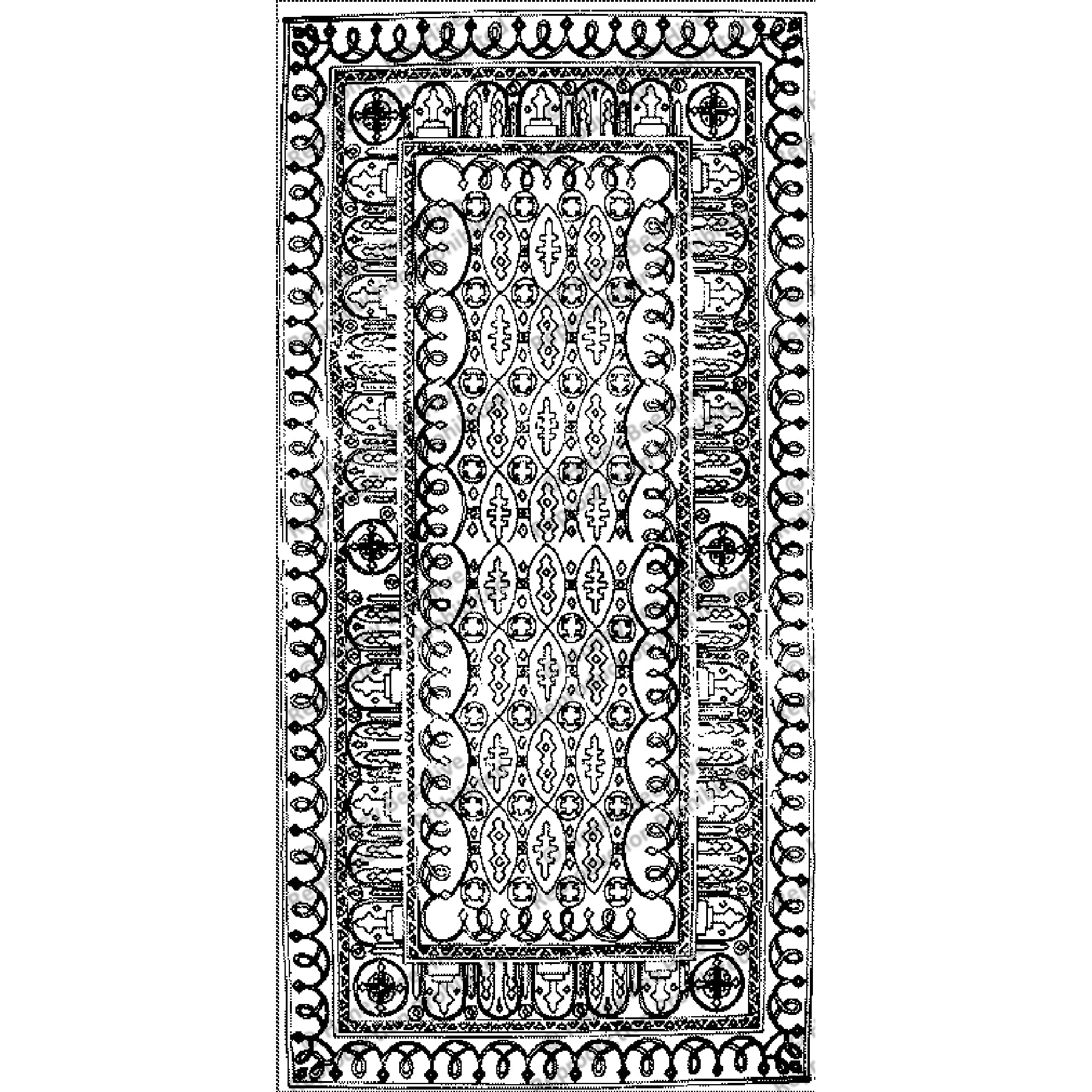 Cathedral Enchantment, rug hooking pattern