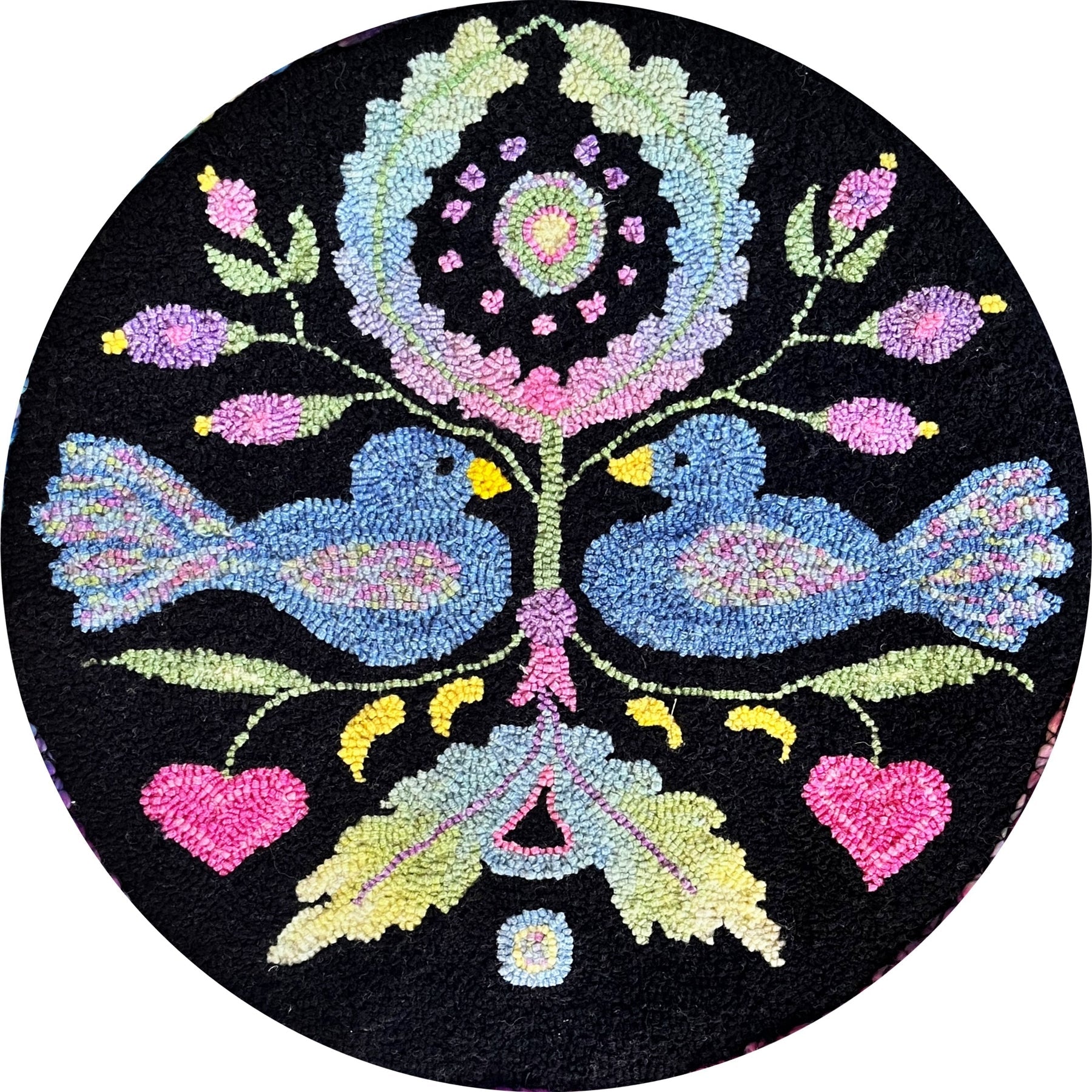 Polish Wedding Pillow, rug hooked by Margaret Bedle