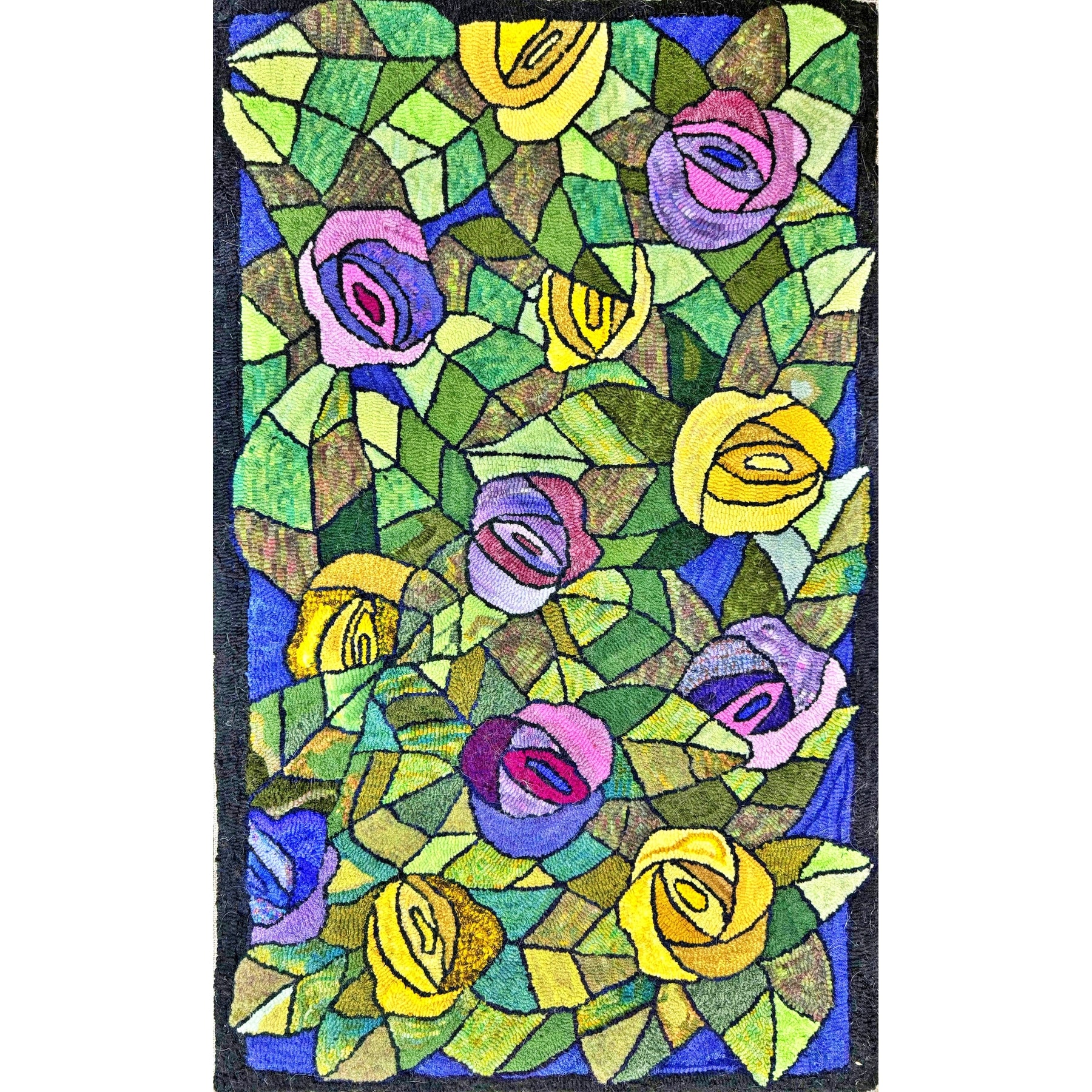 A Dozen Roses, rug hooked by Celeste Bessette