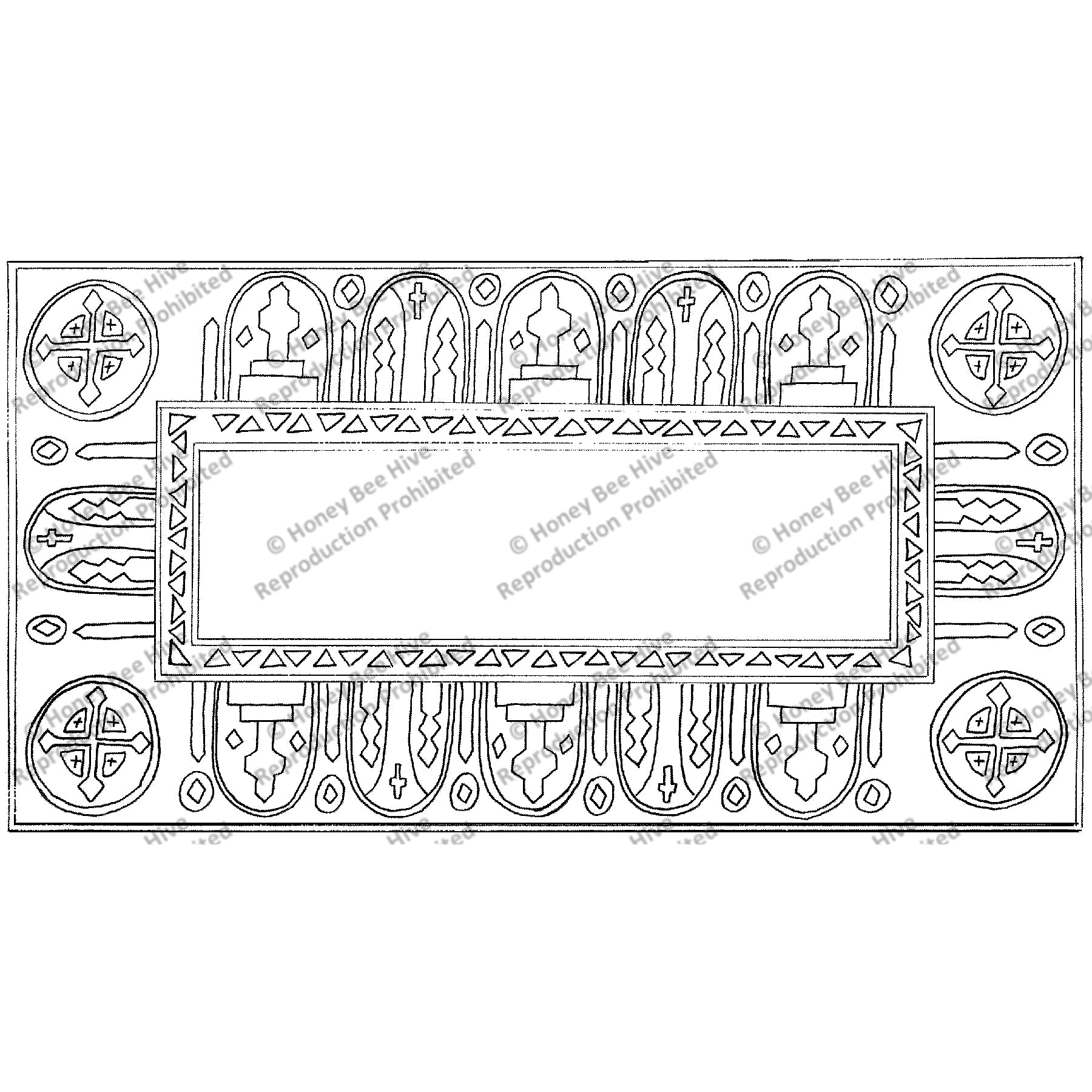 Cathedral Enchantment, rug hooking pattern