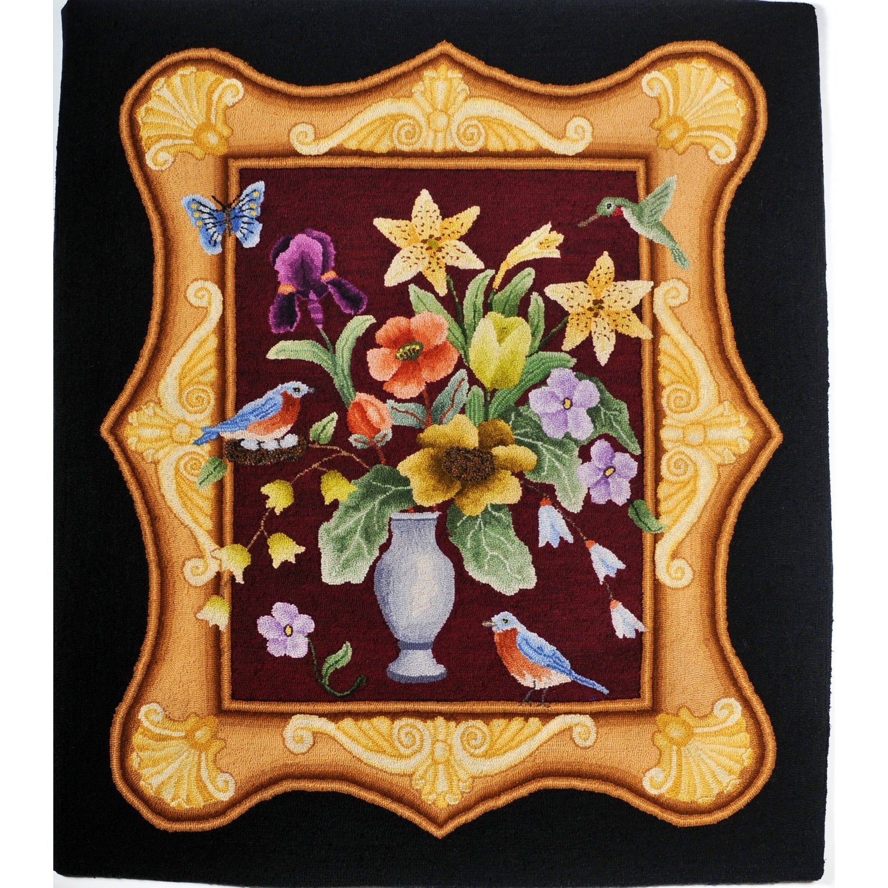 Fantasy Painting, rug hooked by John Leonard