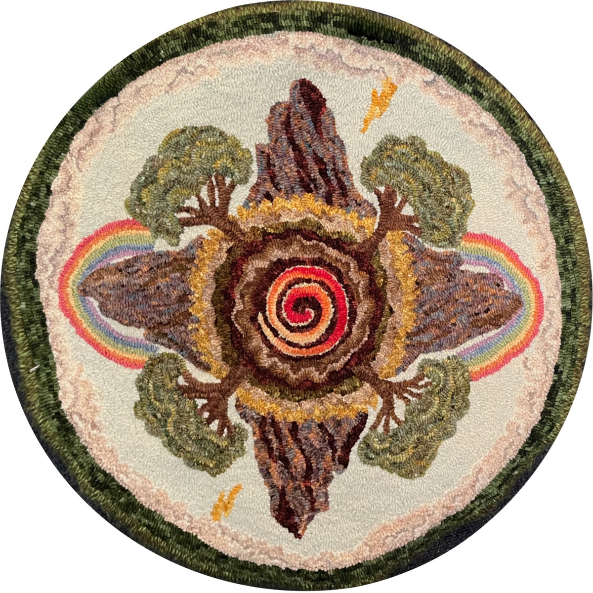 Creative Spirit Mandala, rug hooked by Stacey Van Dyne