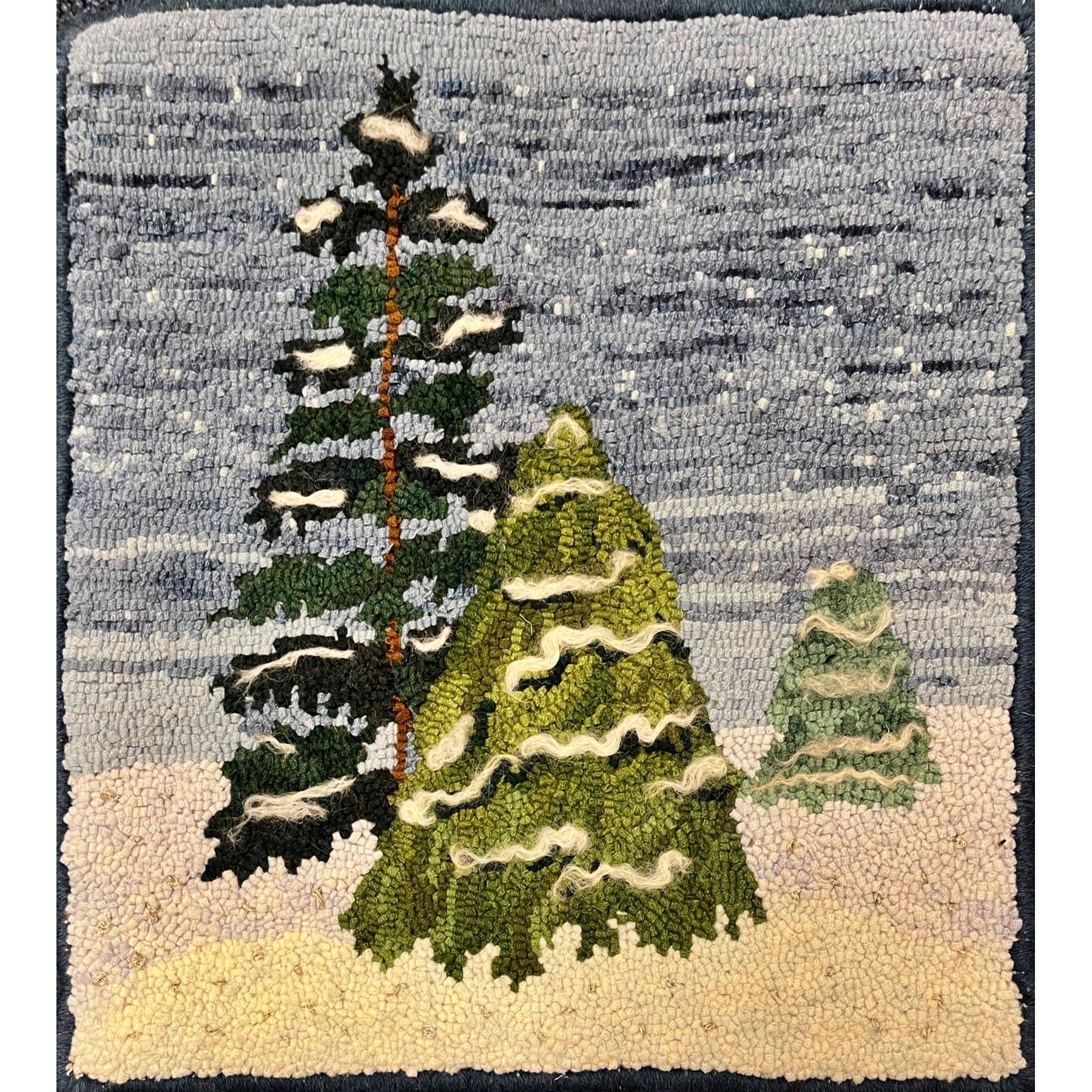 Tree IV, rug hooked by Judy Peluso