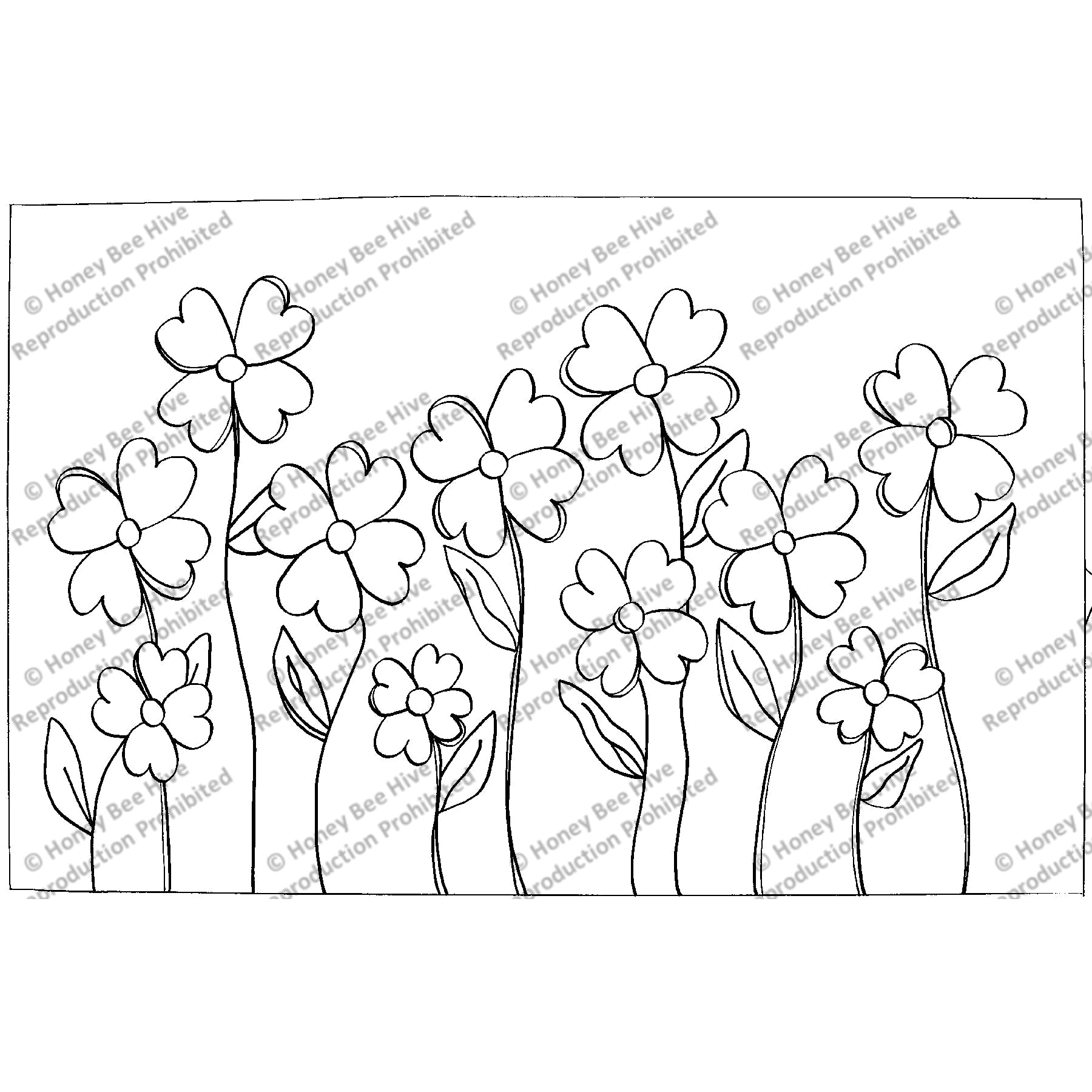 Pretty Pretty Flowers, rug hooking pattern