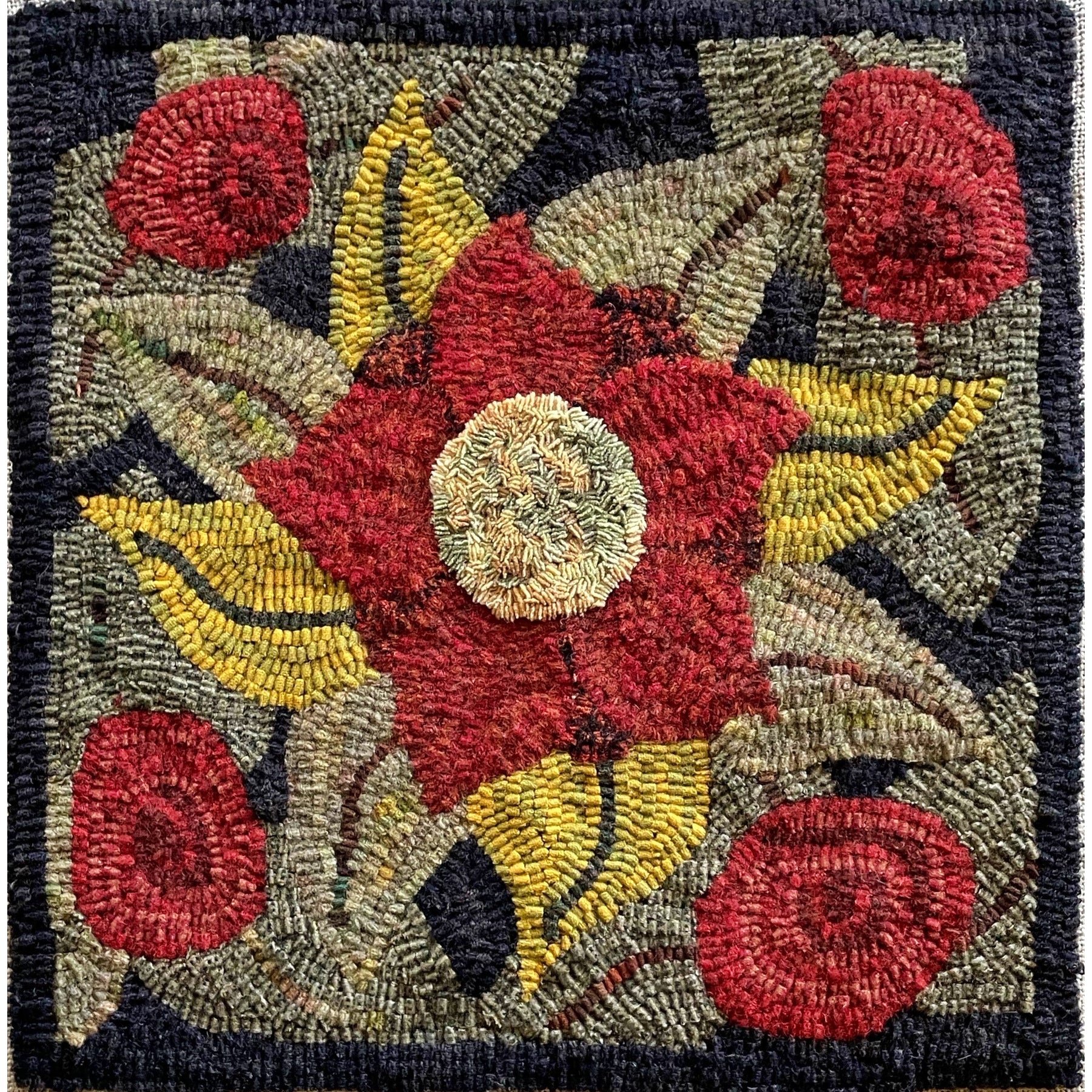 Padula and Roses, rug hooked by Betty Rafferty