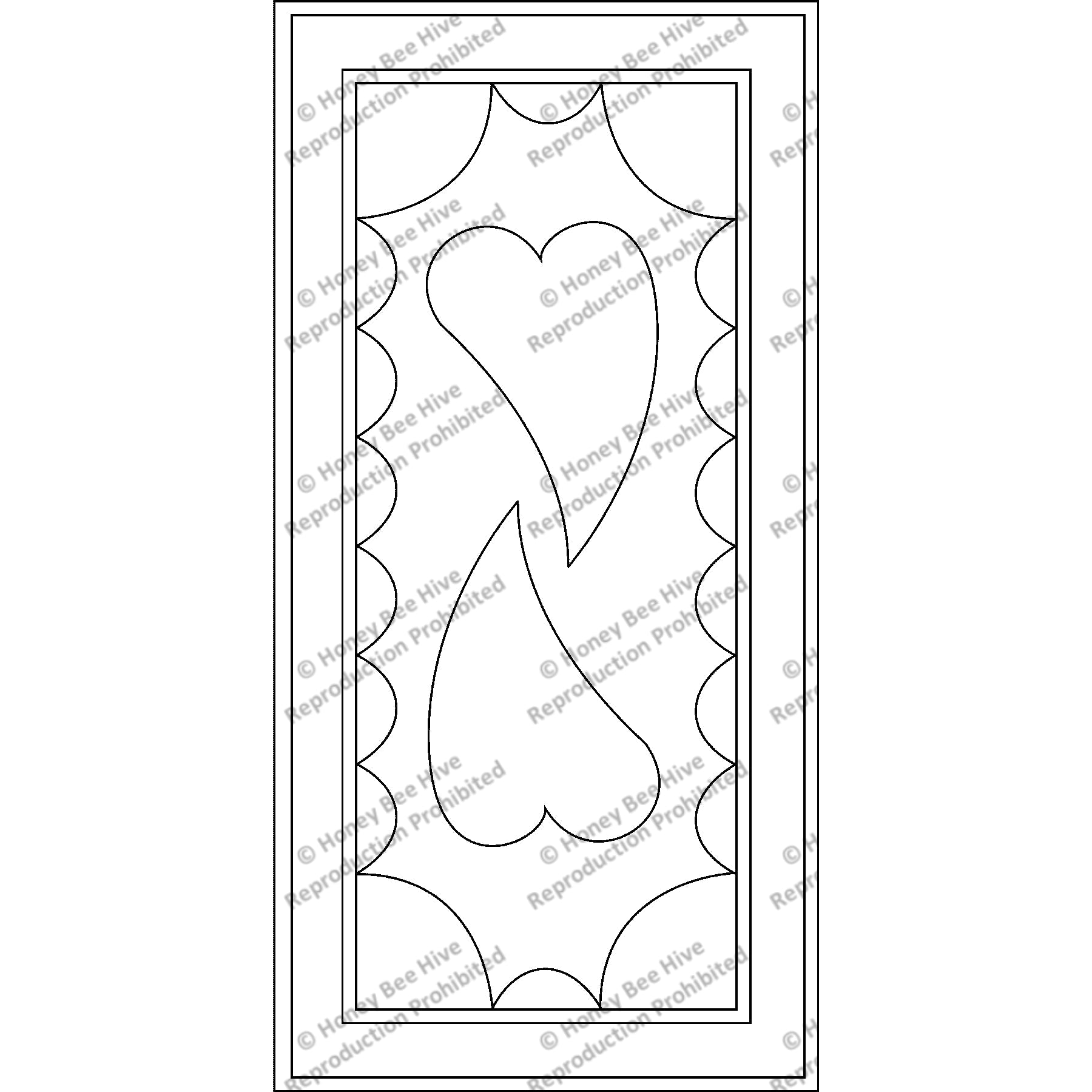 Two Hearts, rug hooking pattern