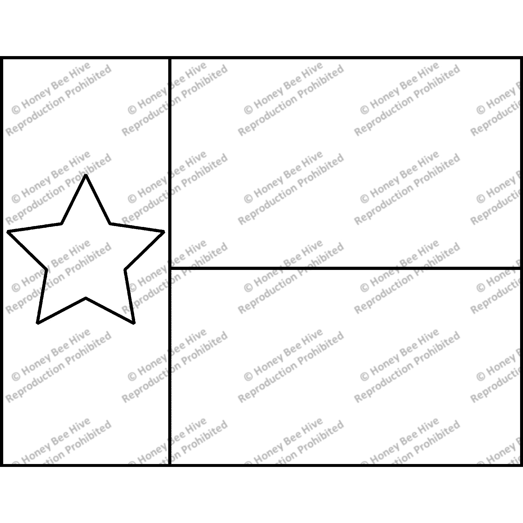 Pillow Texas Flag, rug hooking pattern