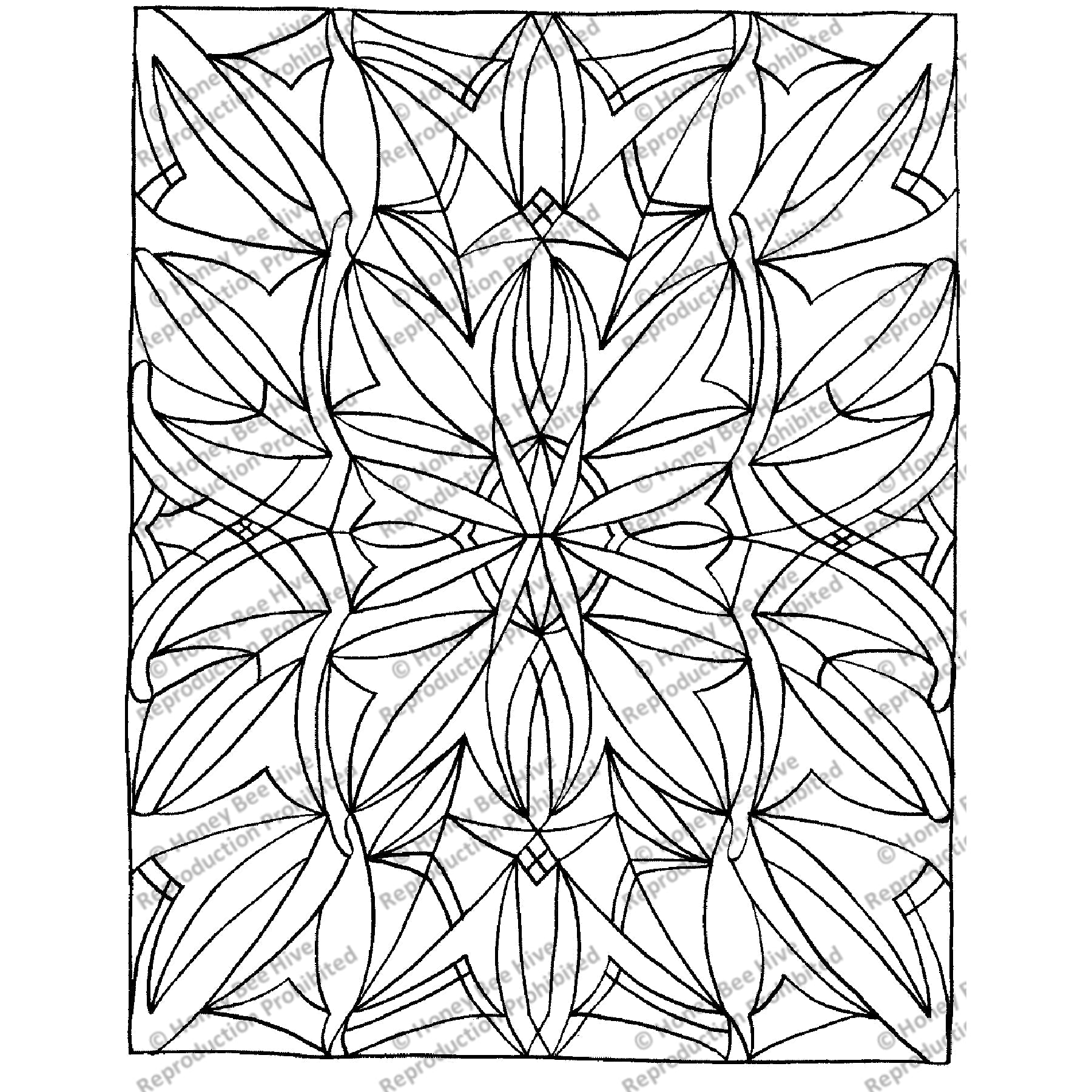 Monarda, rug hooking pattern